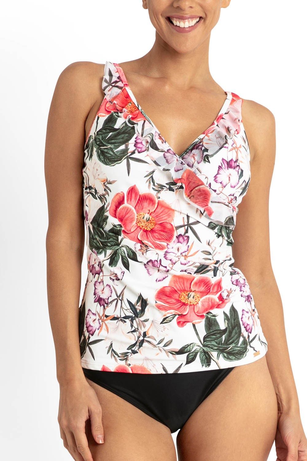 Paige Frill Crossover Singlet-White