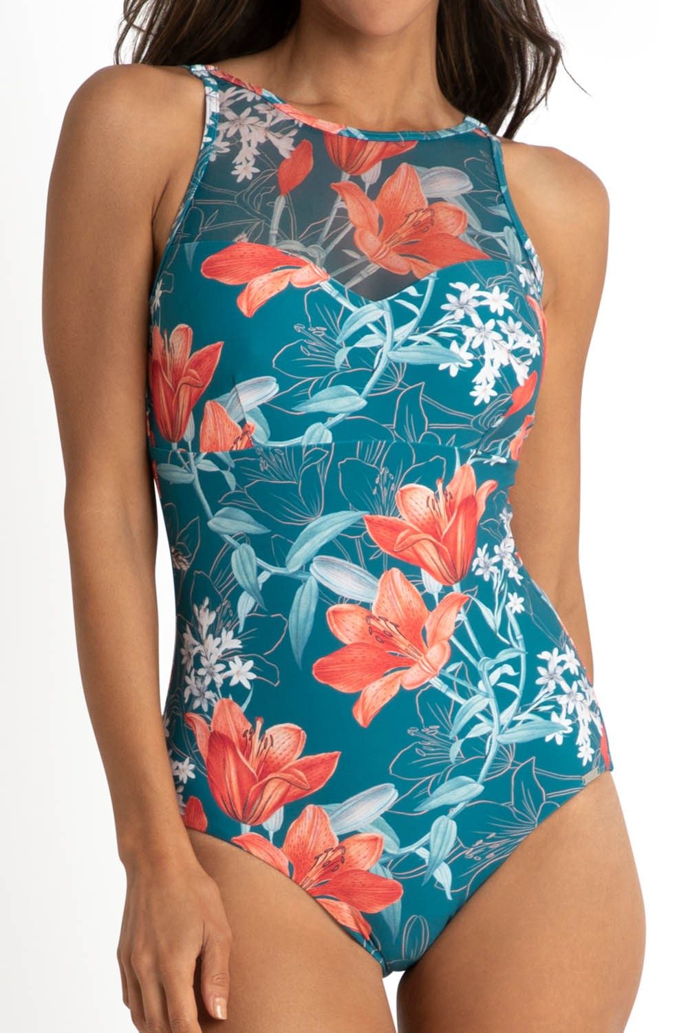 Lily Garden Mesh Front One Piece