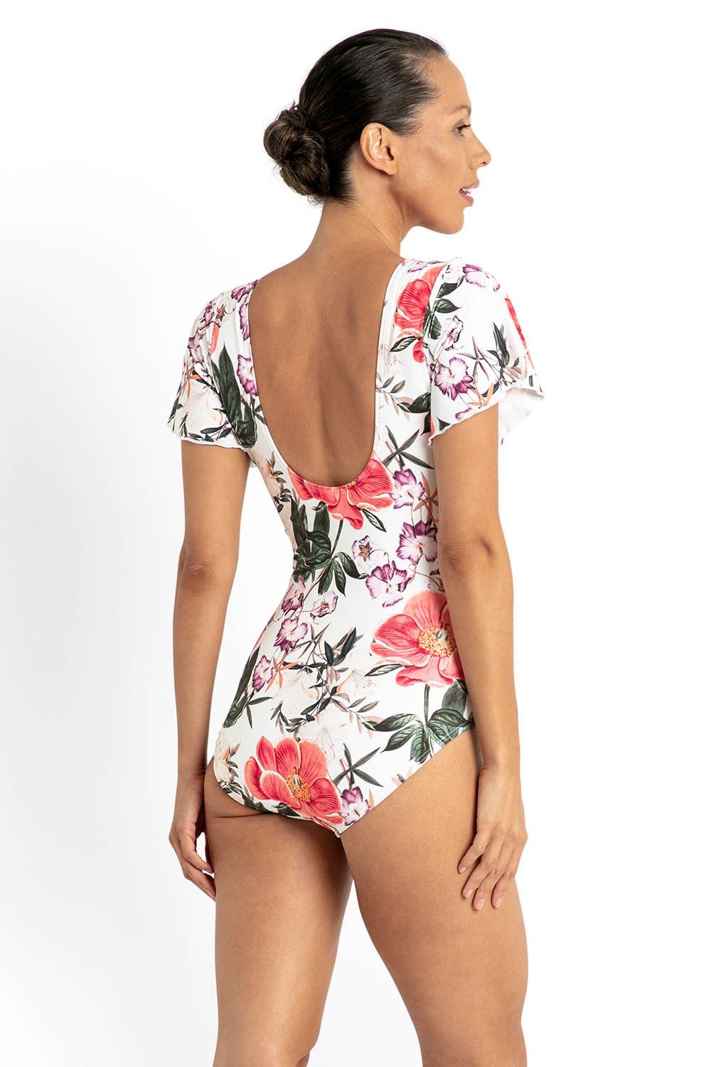 Paige Flutter Sleeve One Piece-White