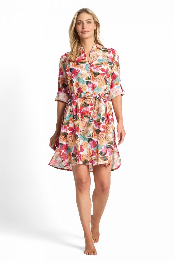Phuket Straight Hem Button Dress