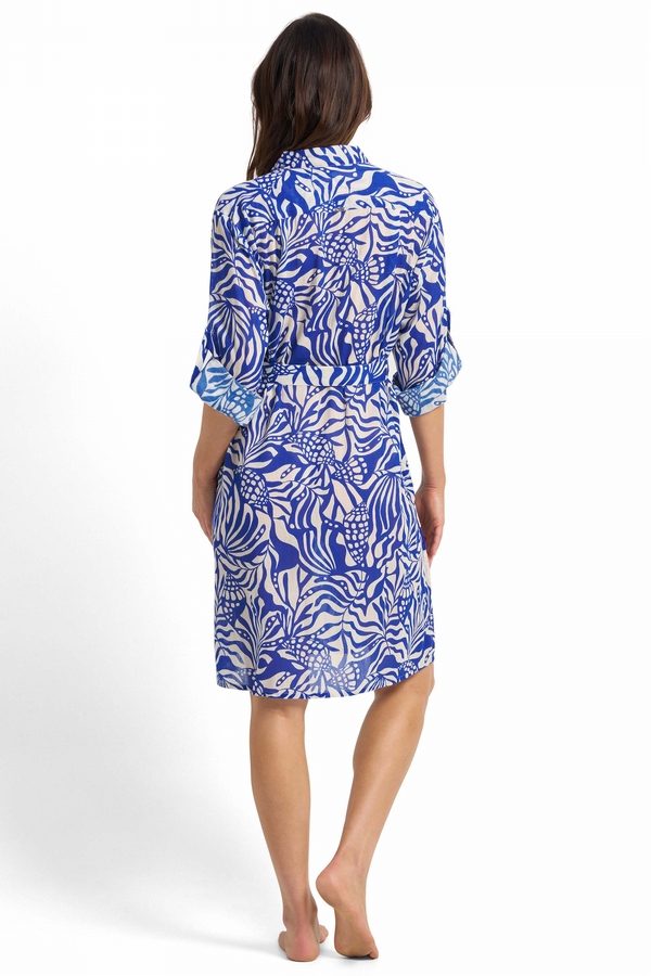 Seashells Straight Hem Button Dress