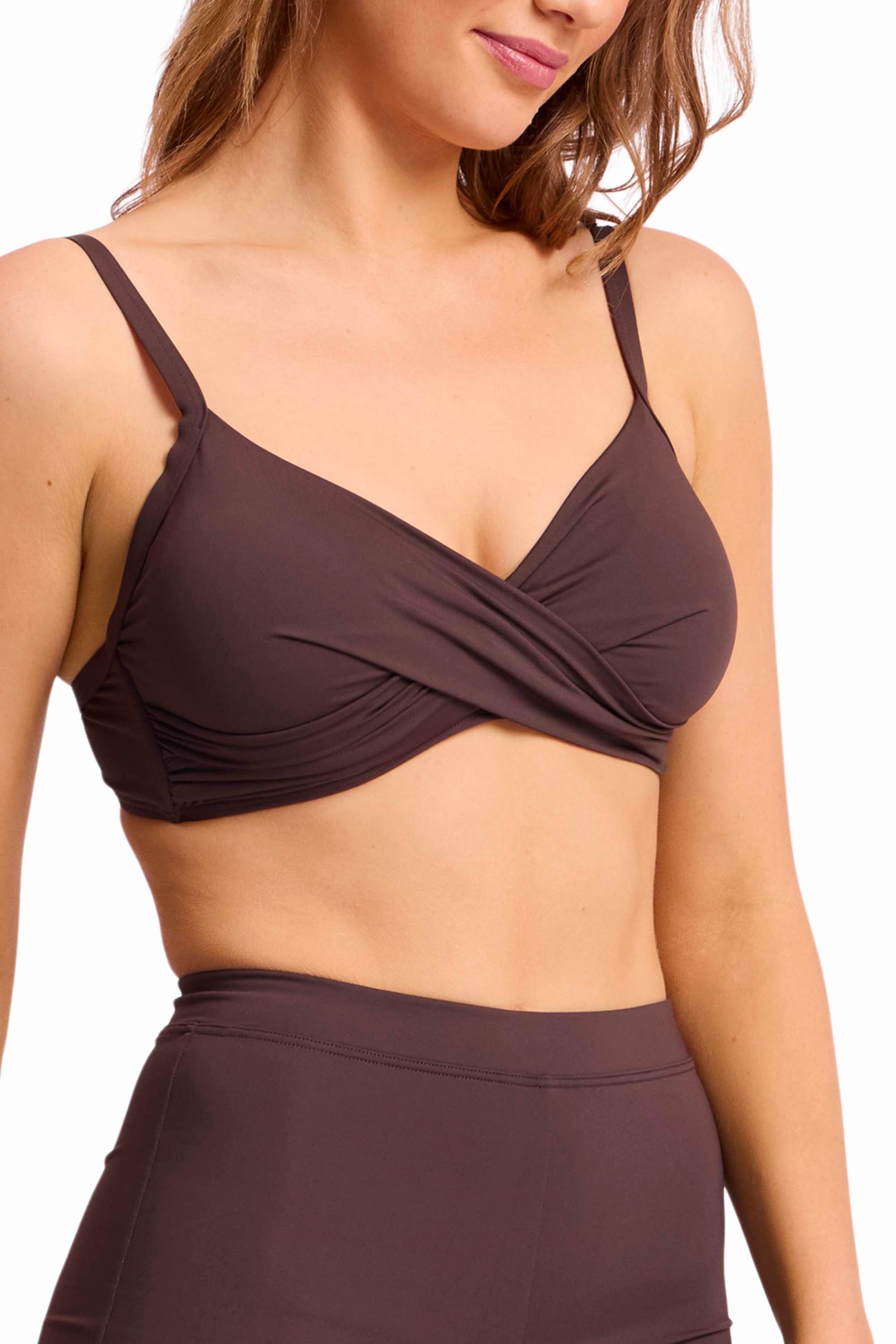 Basix Twist Front Bralette-Coco