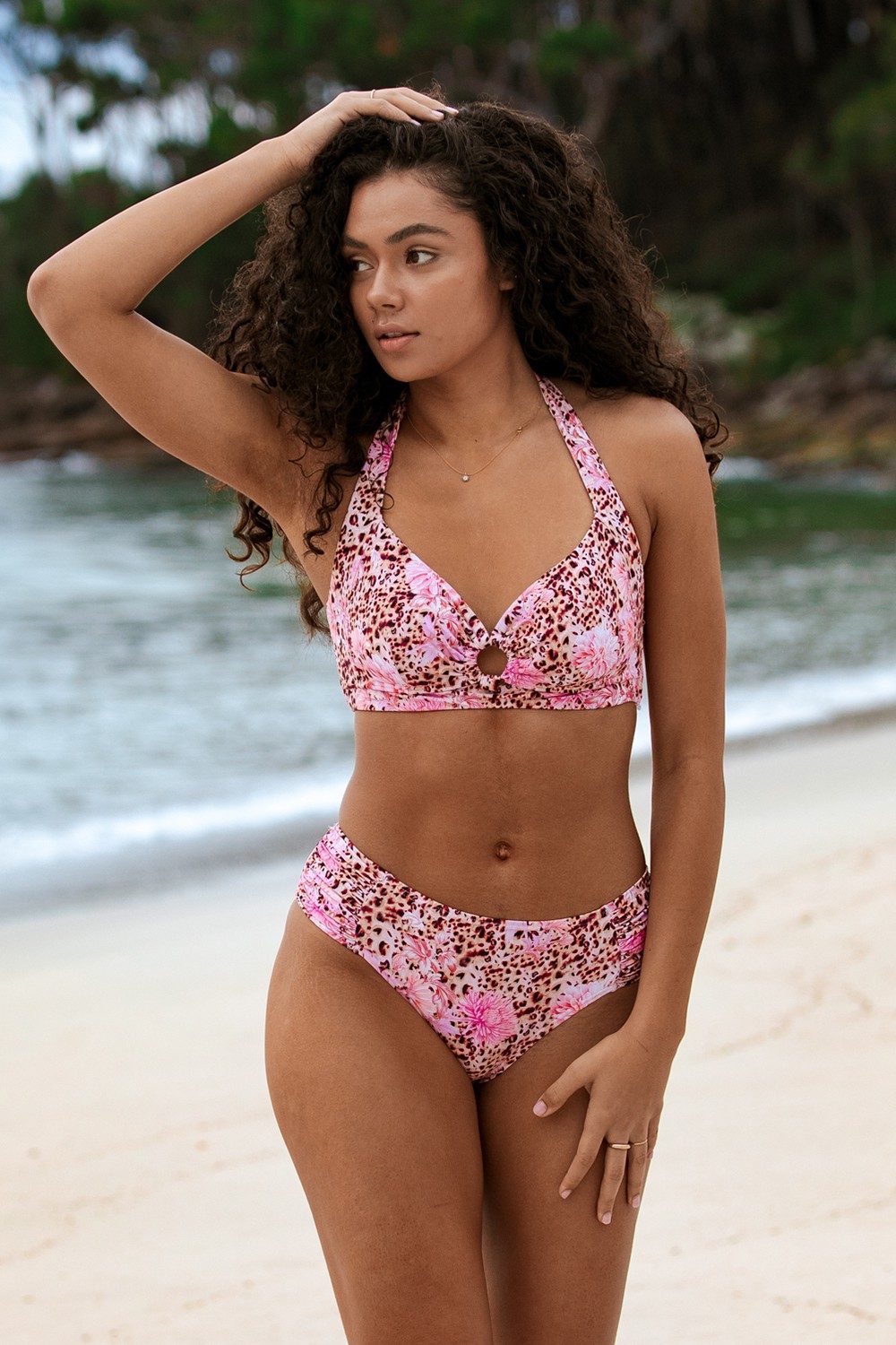 Romie D-DD Ring Halter Bra-Animal