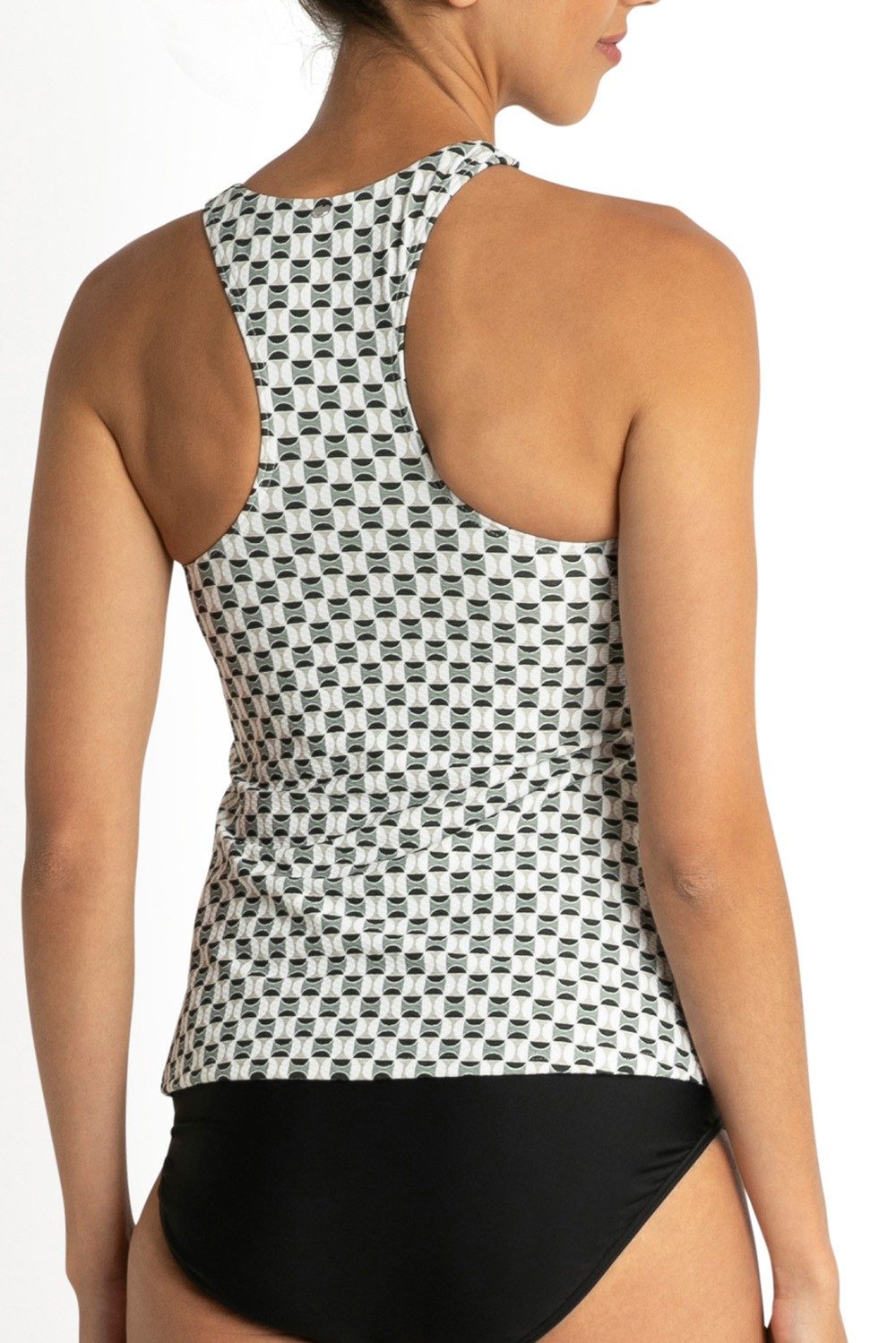 Crete High Neck Singlet-Forest