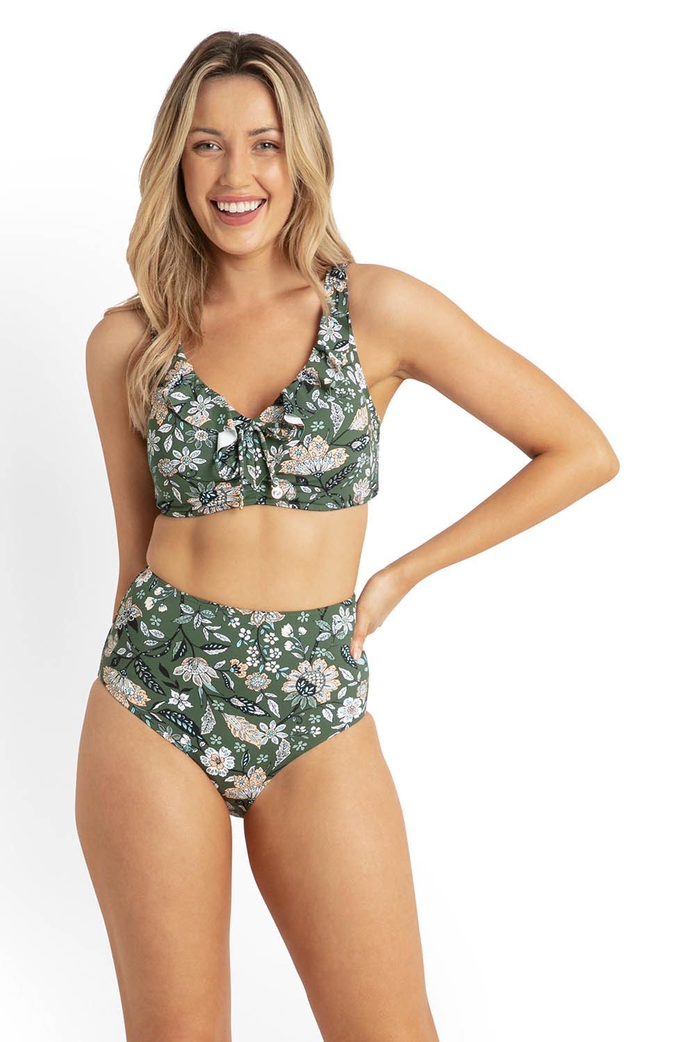 Provence E-F Frill Bra-Khaki