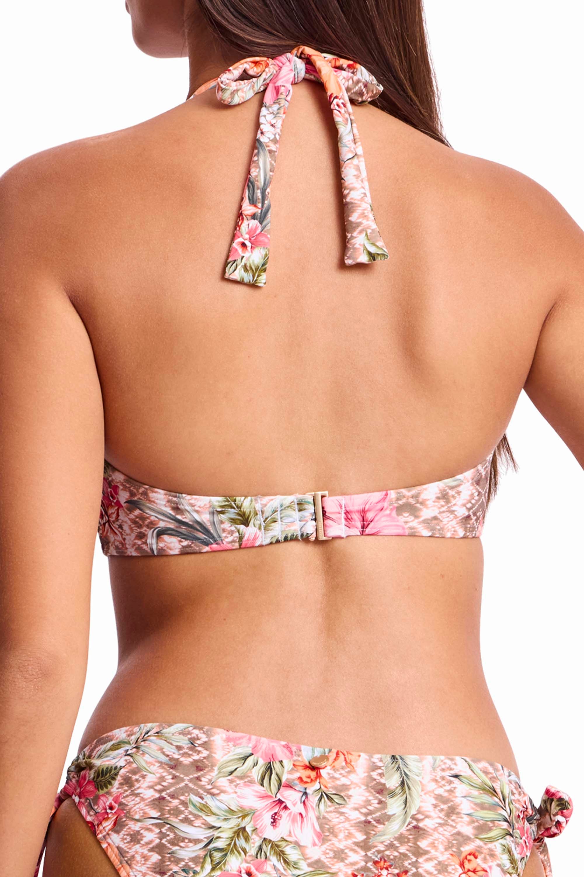 Mai Tai Moulded Halter Bra-Mocha