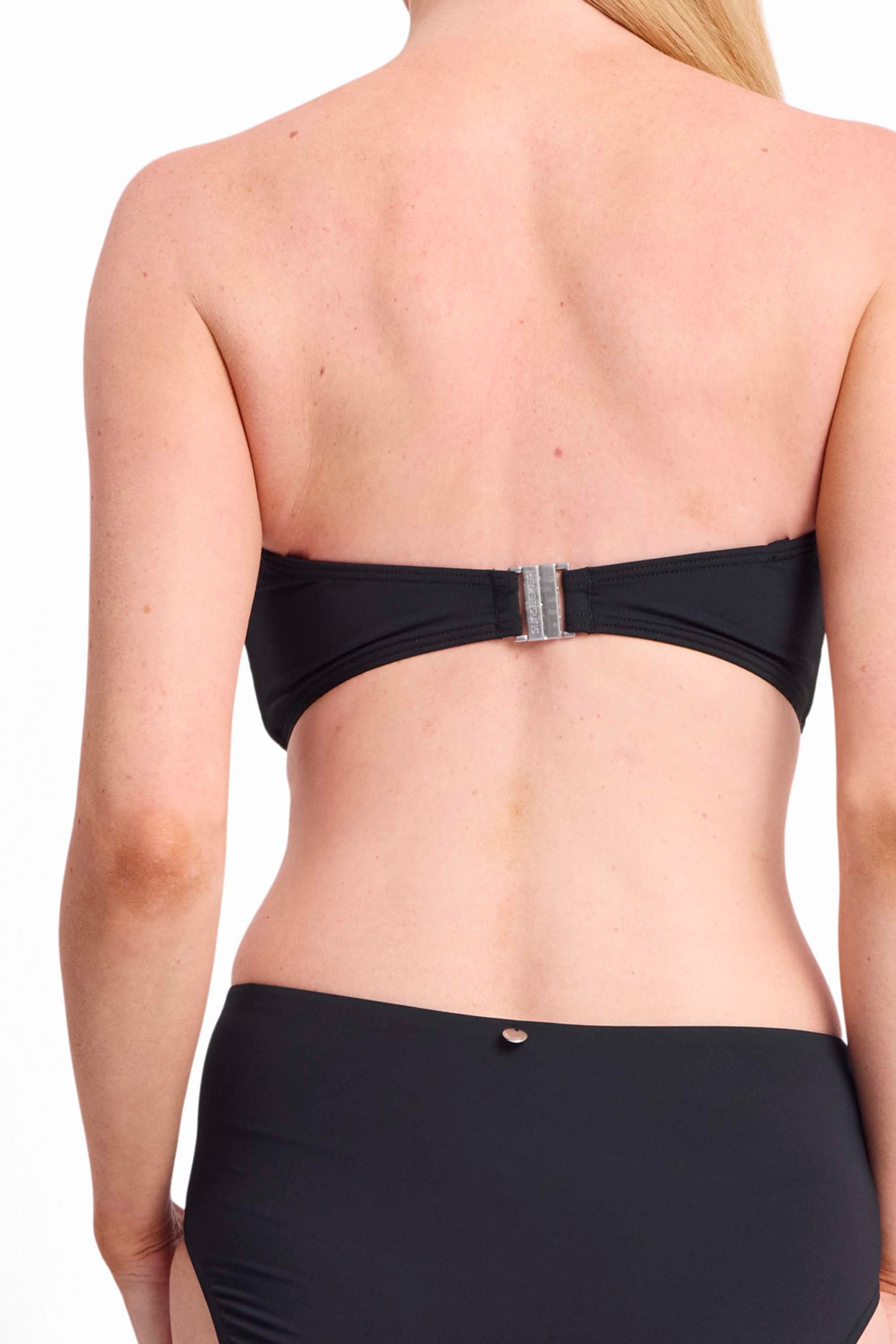 Basix D-DD Wrap Bandeau Bikini Top-Black