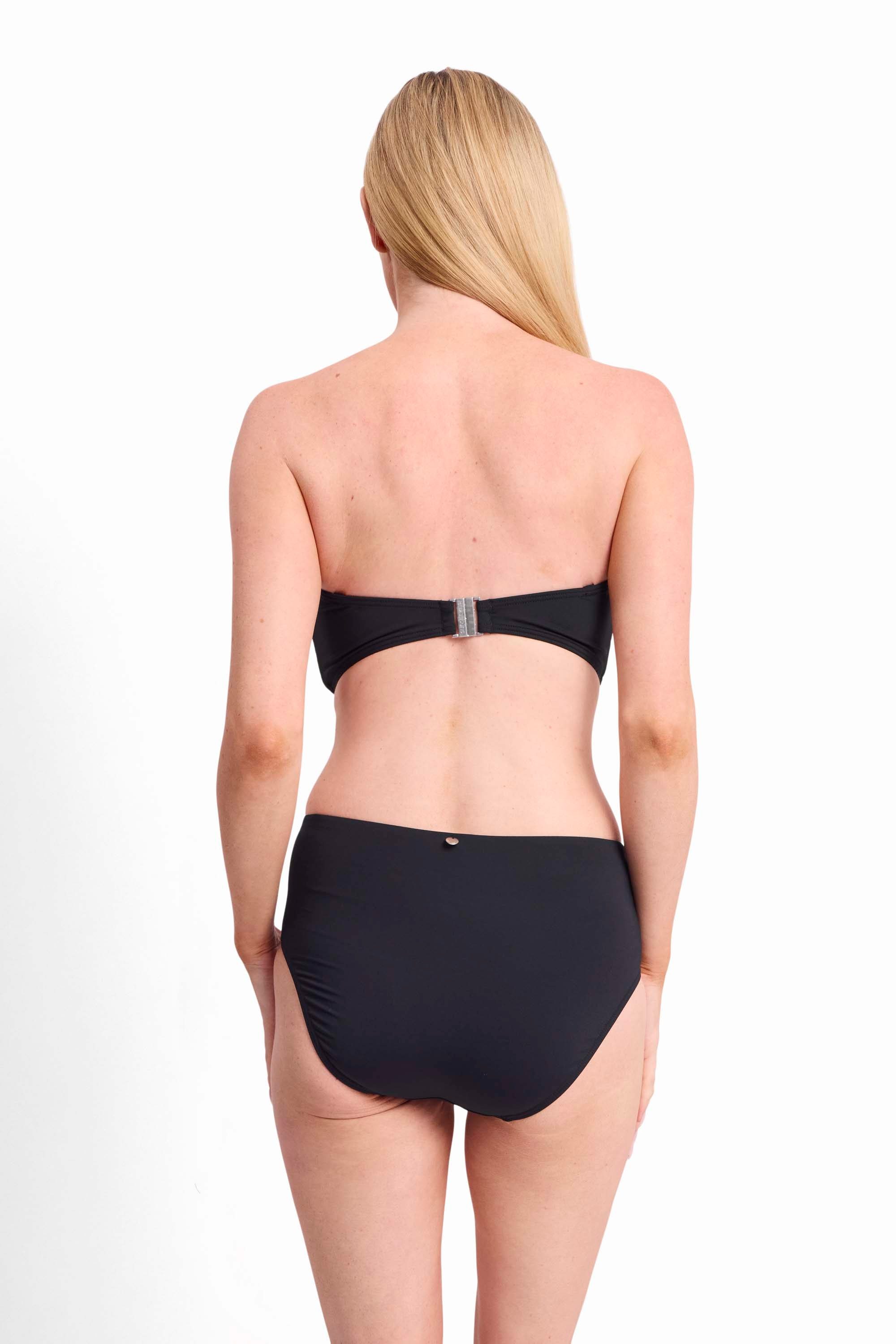 Basix D-DD Wrap Bandeau Bikini Top-Black