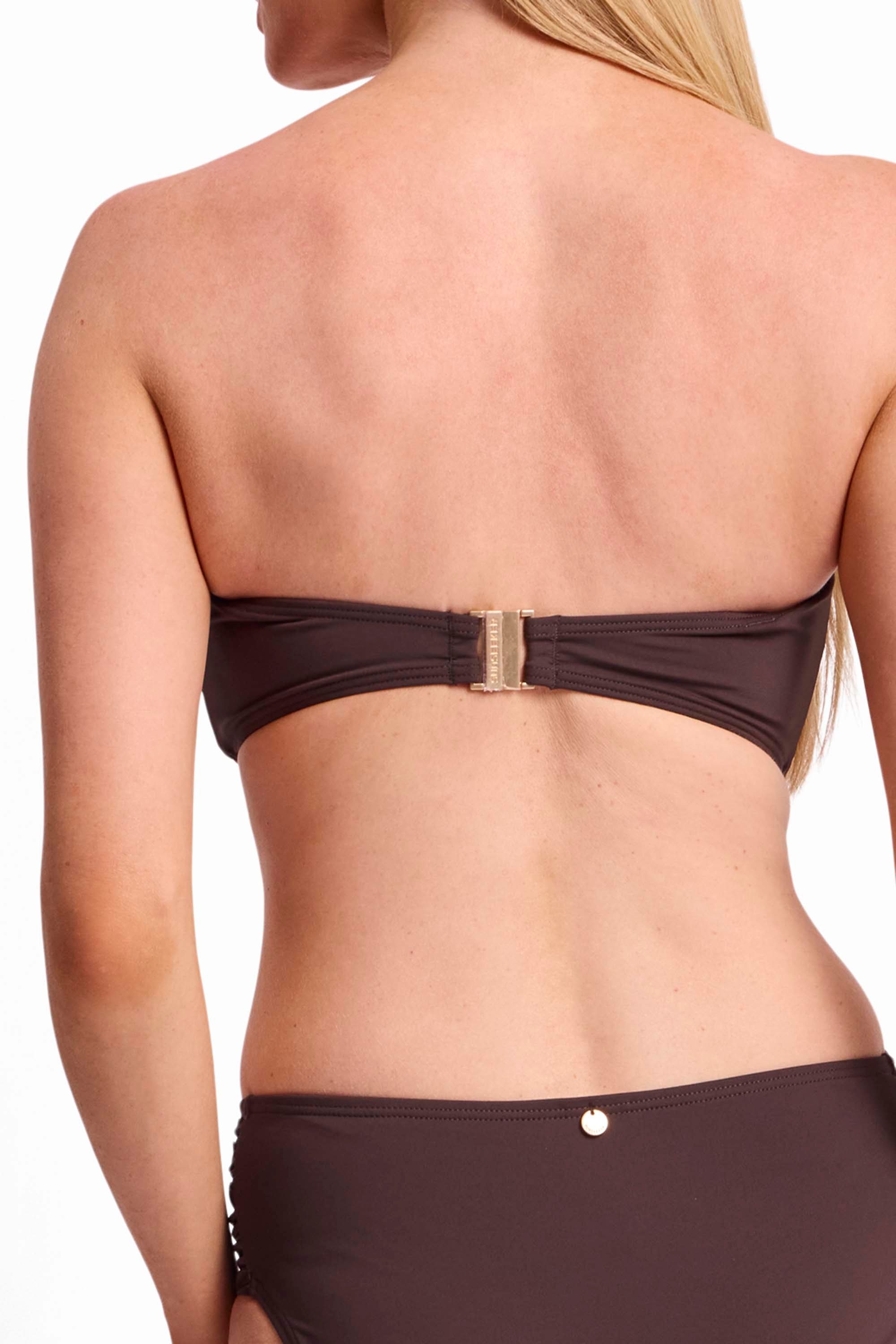 Basix D-DD Wrap Bandeau Bikini Top-Coco