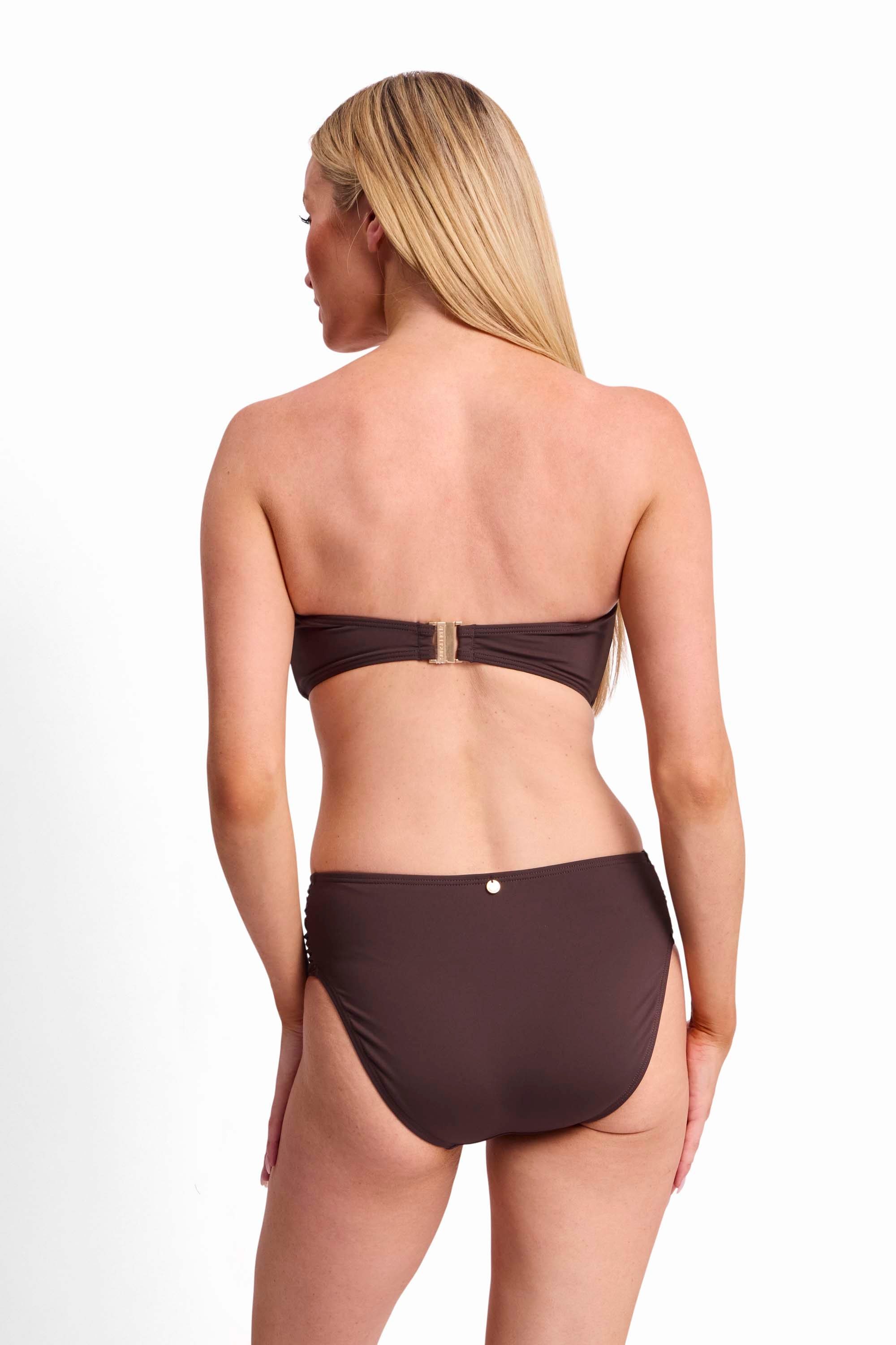 Basix D-DD Wrap Bandeau Bikini Top-Coco