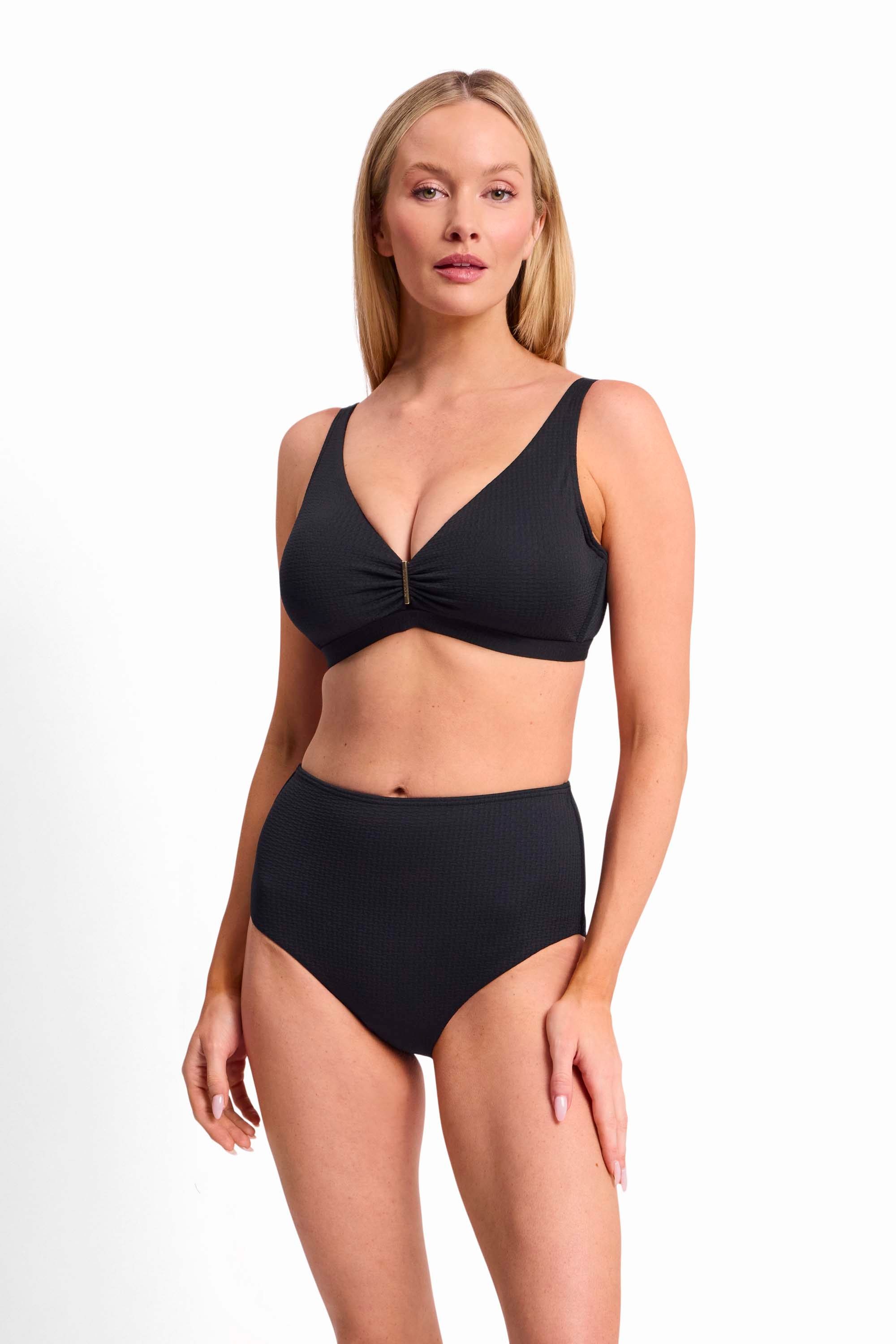 Pisces E-F Bar Bikini Top-Black