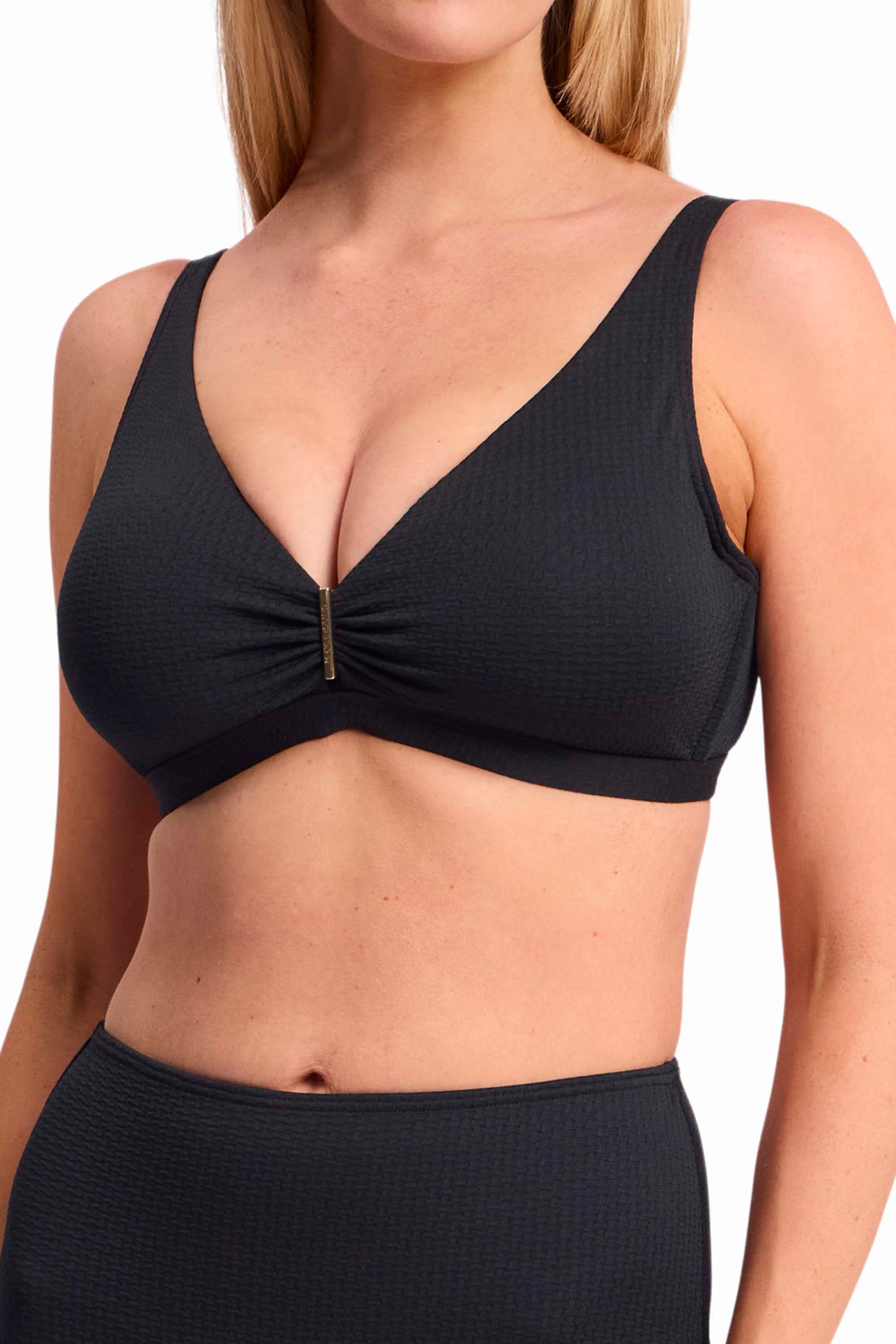 Pisces E-F Bar Bikini Top-Black