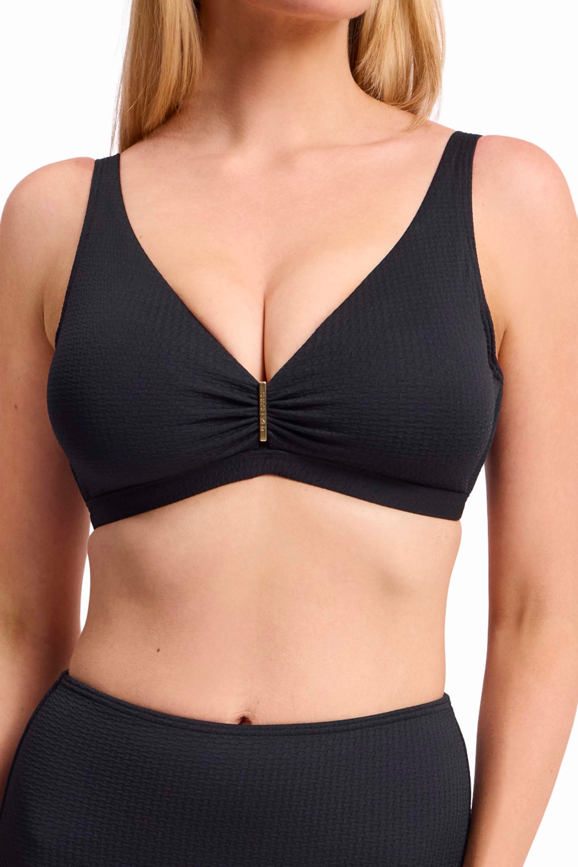 Pisces E-F Bar Bikini Top-Black