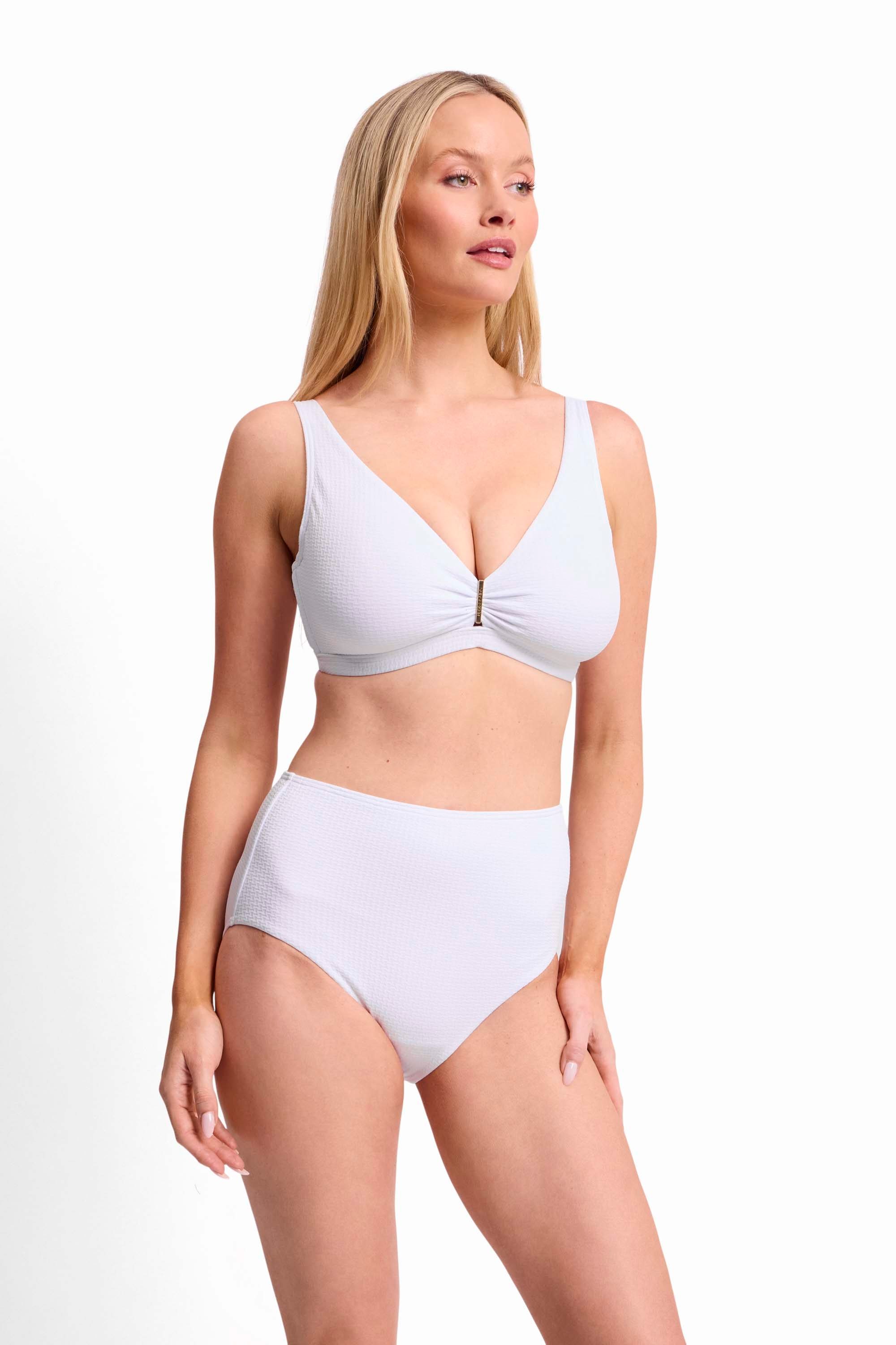 Pisces E-F Bar Bikini Top-White