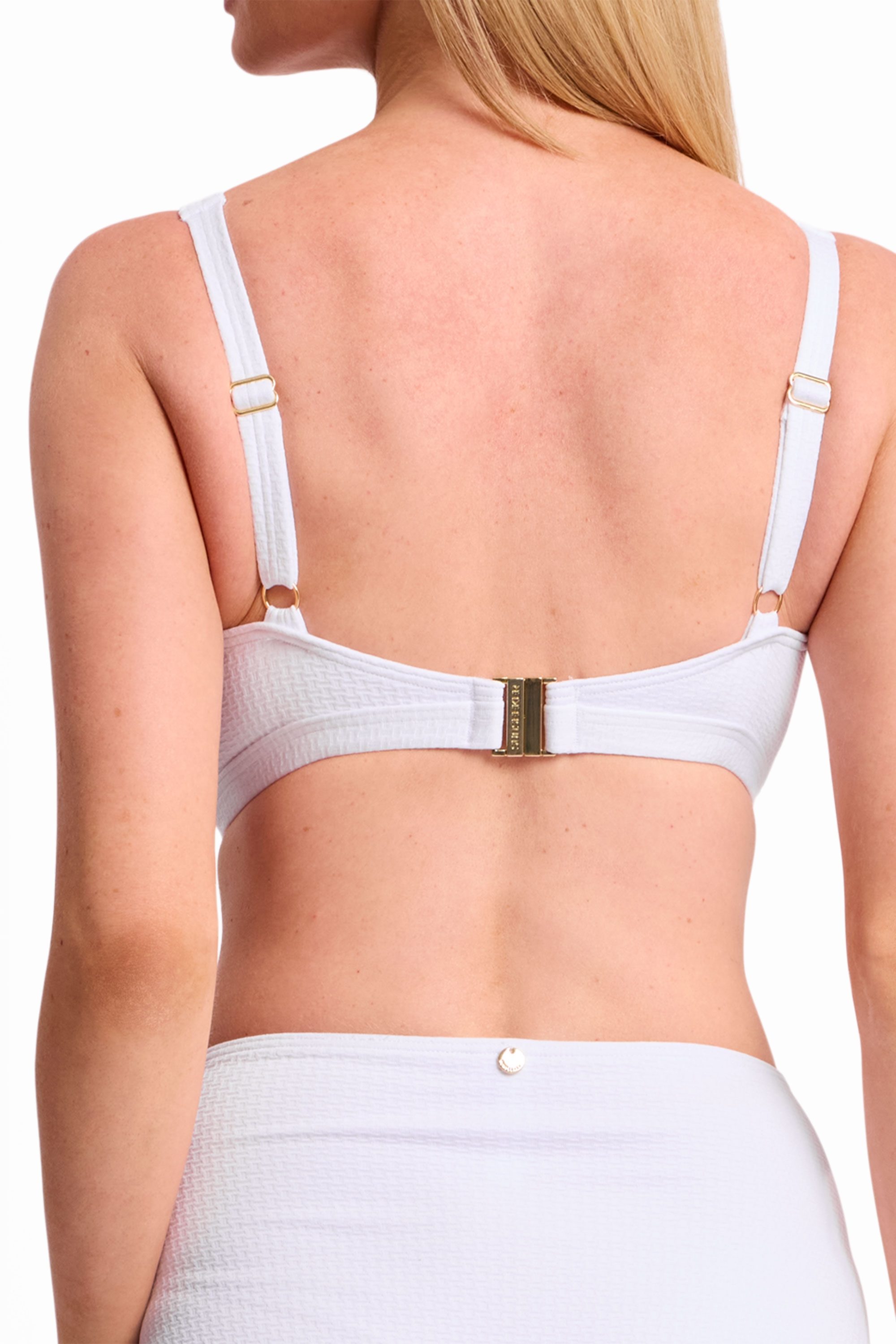 Pisces E-F Bar Bikini Top-White