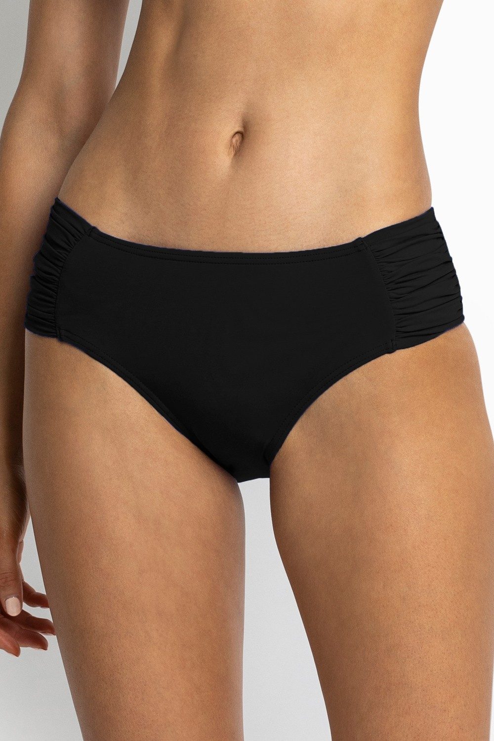 Modest and conservative bikini bottoms with more coverage for women.