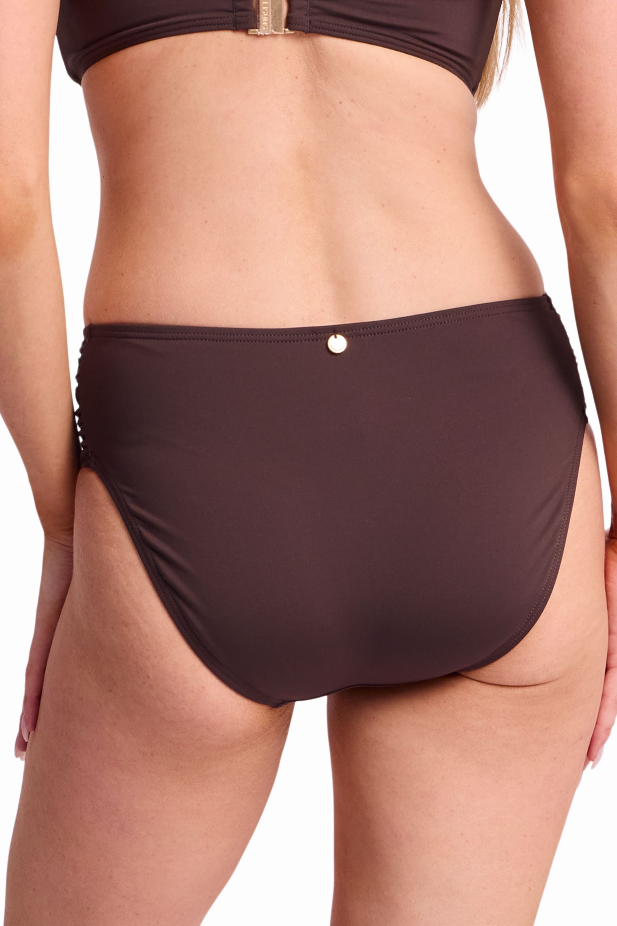 Basix Gathered Mid Rise Pant-Coco