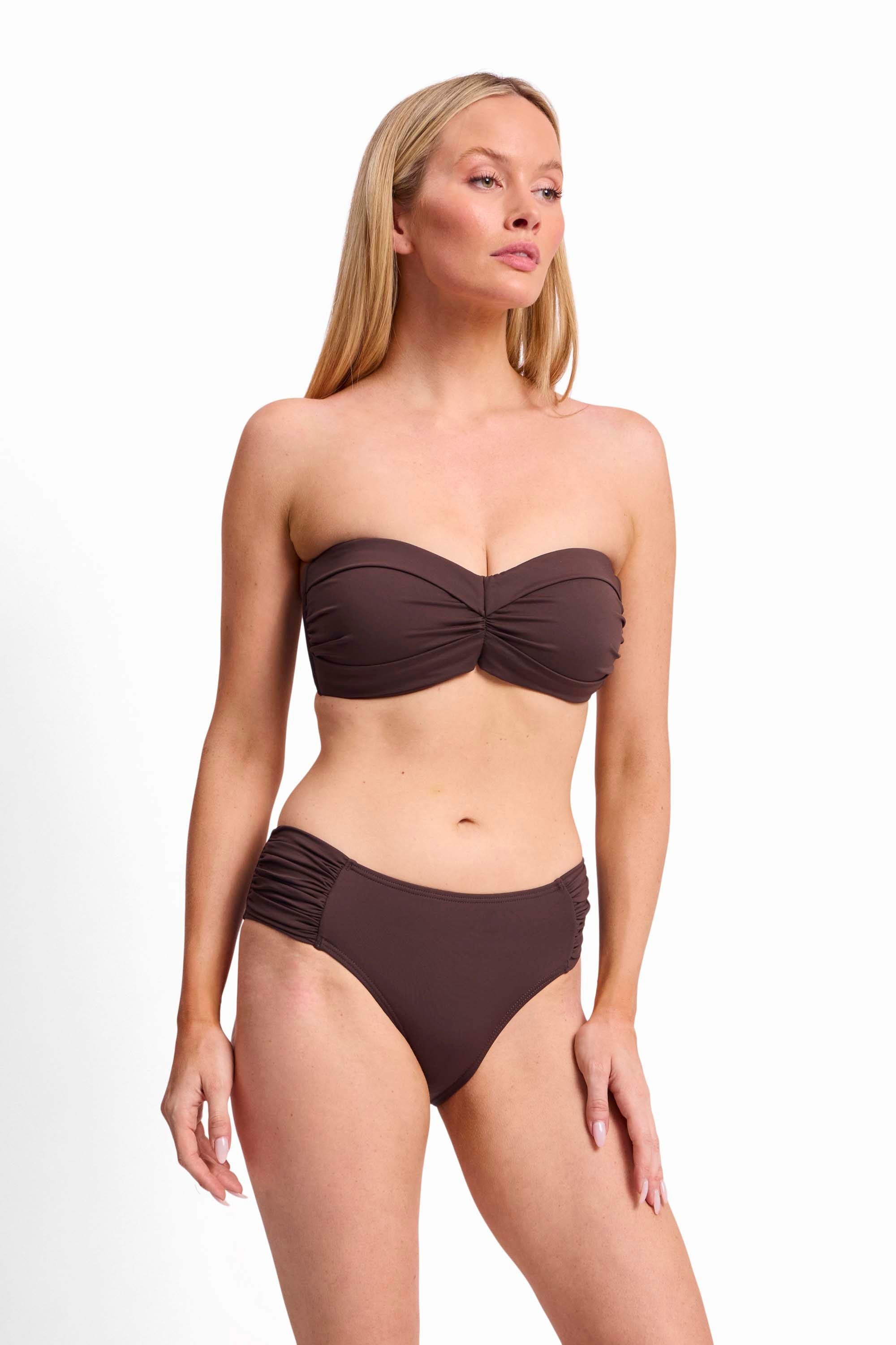 Basix Gathered Mid Rise Pant-Coco