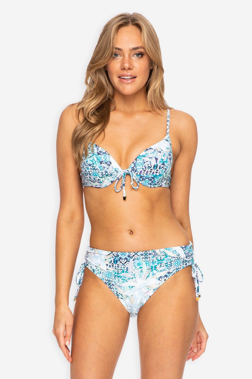 Fresco Mid Rise Tie Side Pant-Petrol