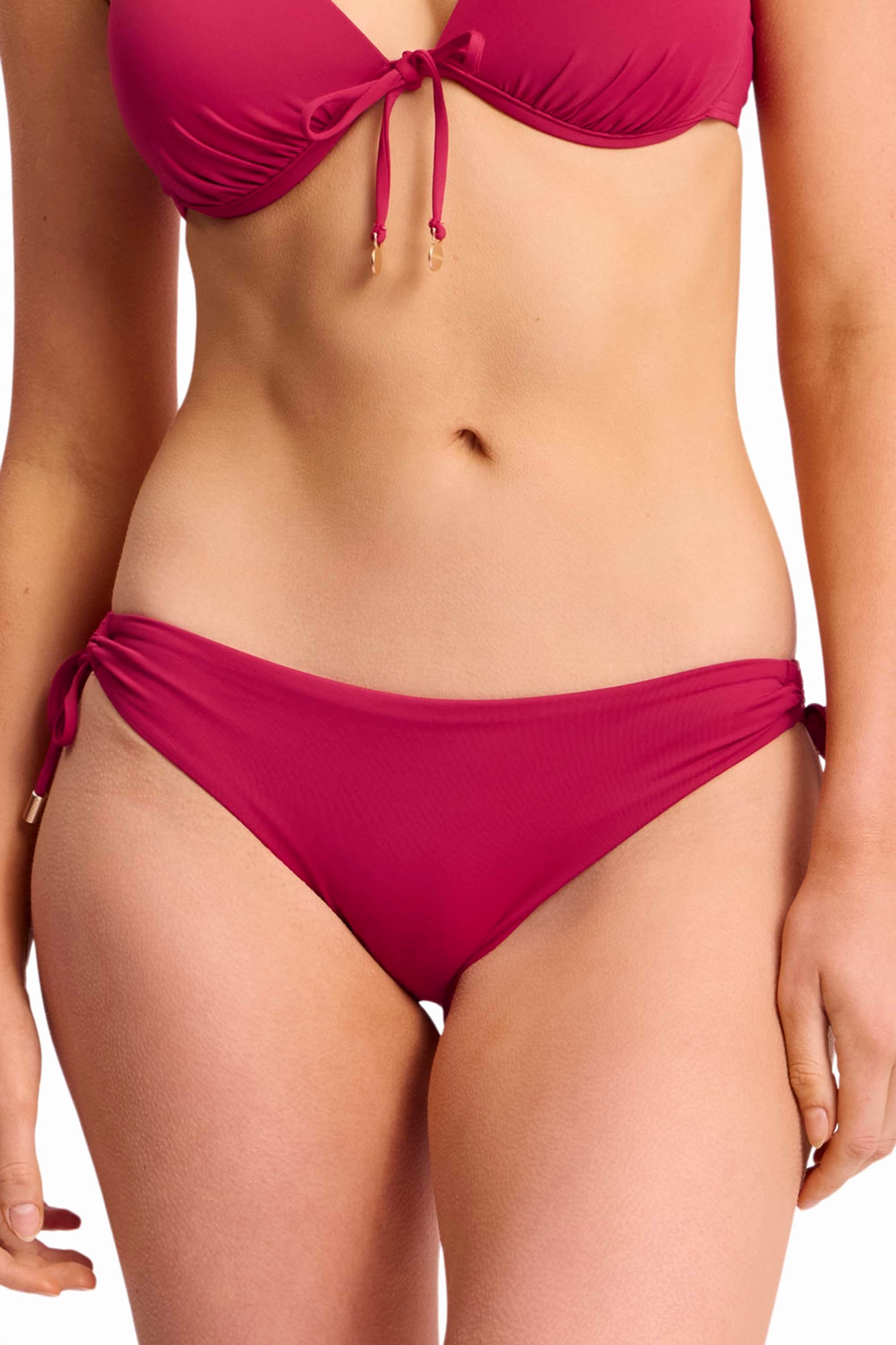 Basix Tie Side Pant-Sangria