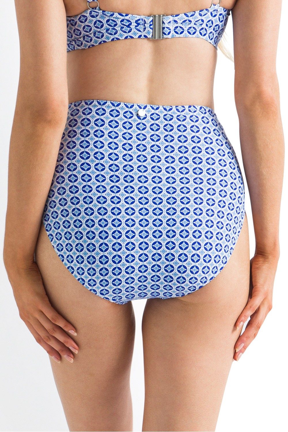 Geo High Waist Pant-Blue