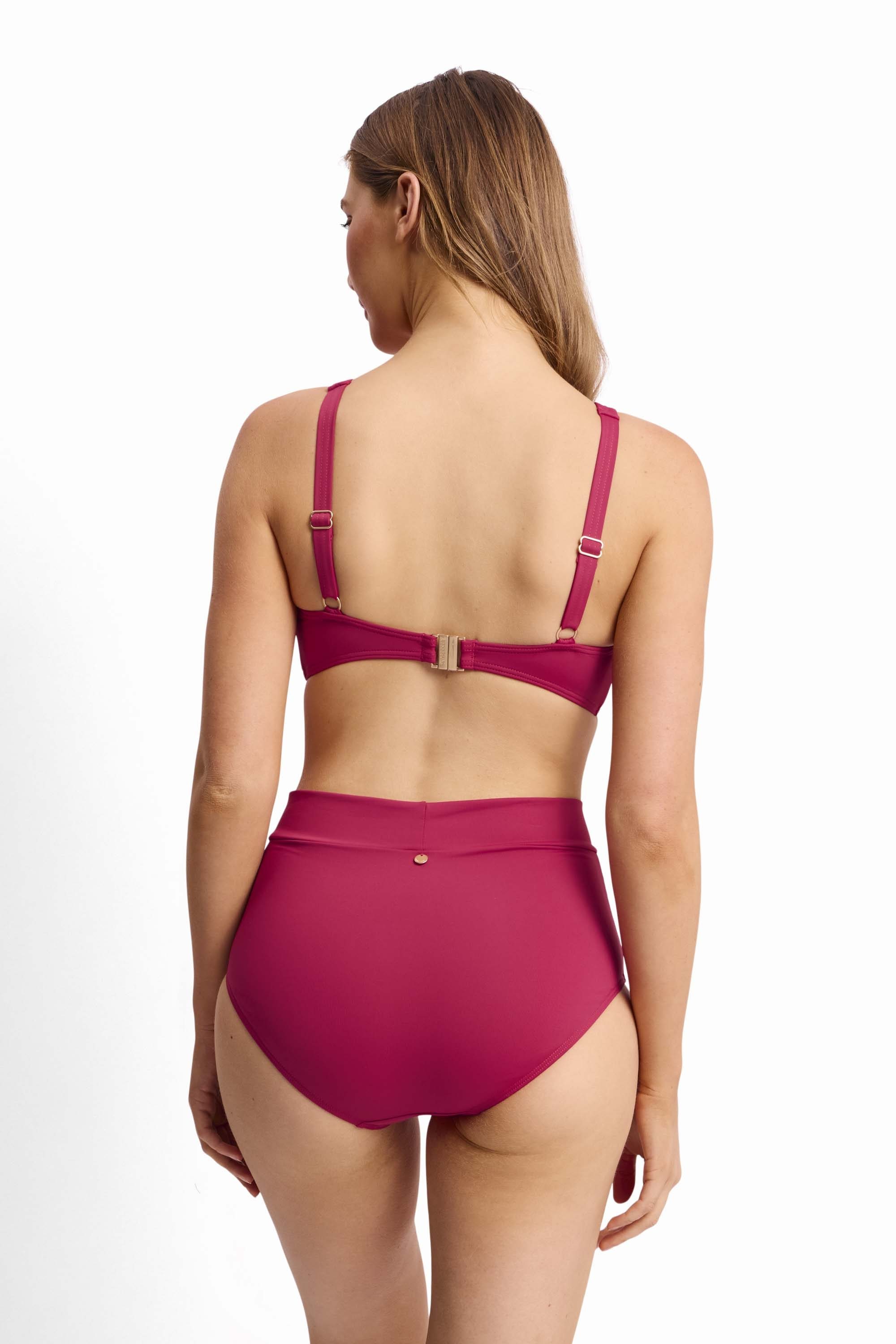 Basix Ruched Highwaist Pant-Sangria