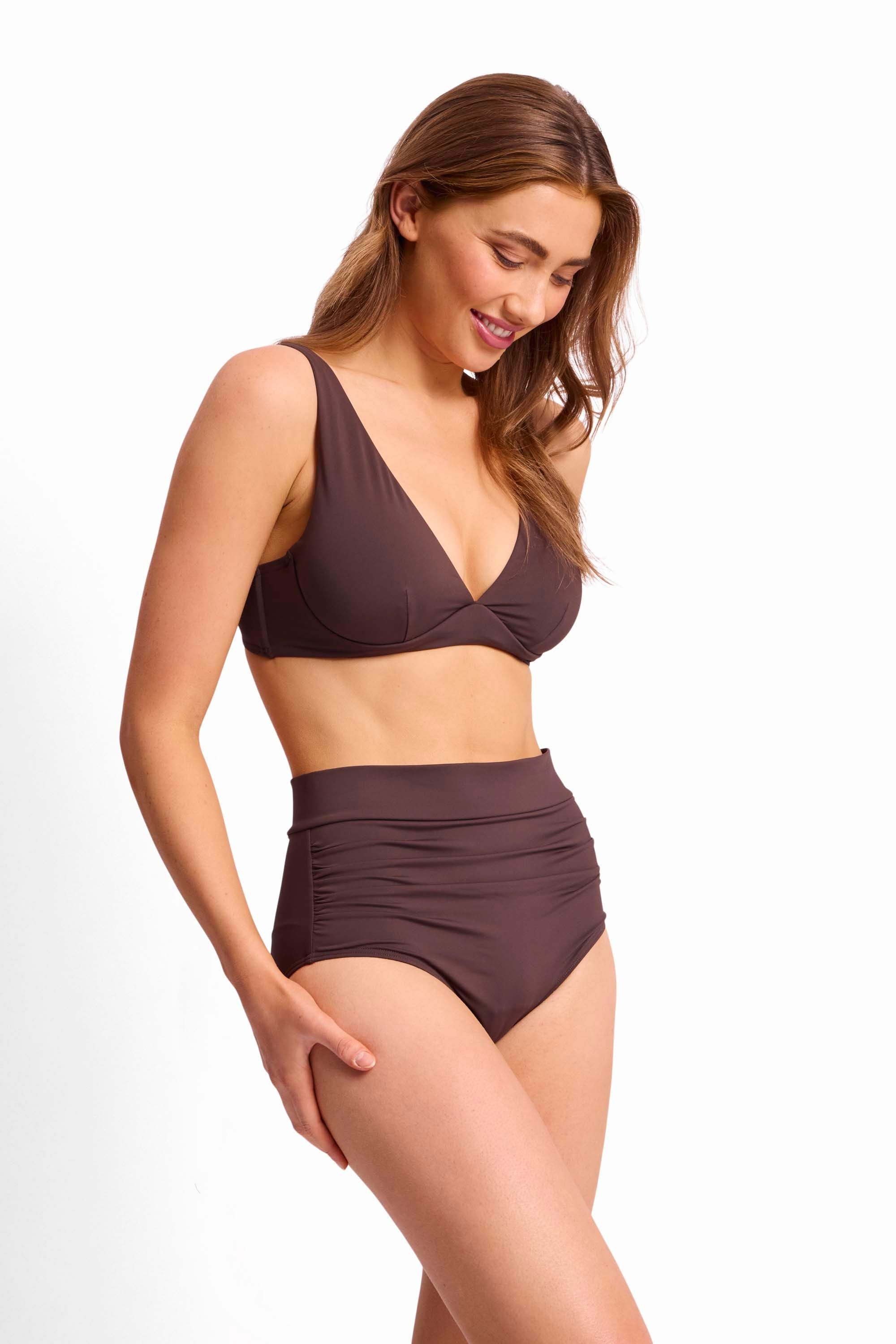 Basix Ruched Highwaist Pant-Coco