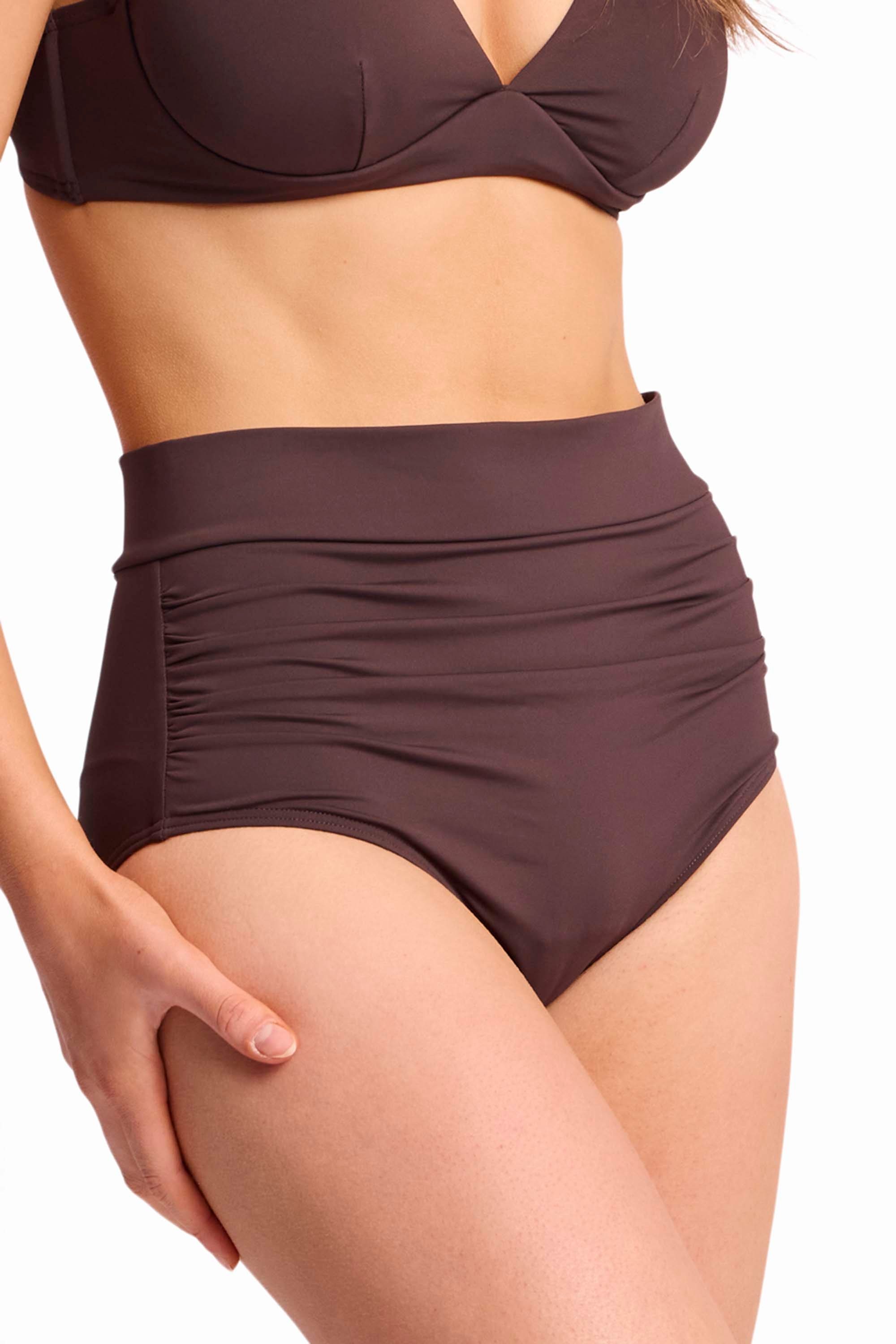 Basix Ruched Highwaist Pant-Coco