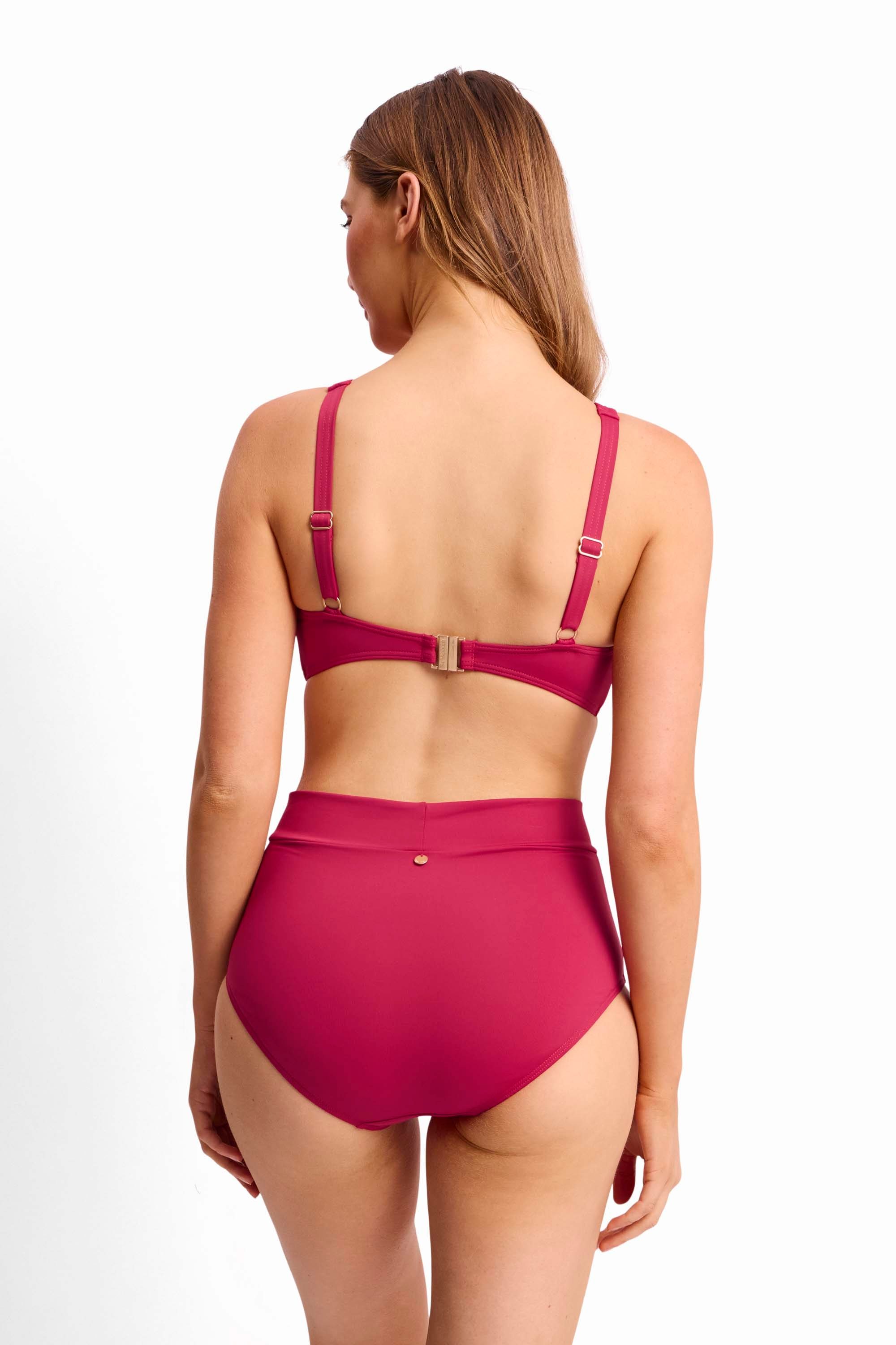 Basix Ruched Highwaist Pant-Sangria