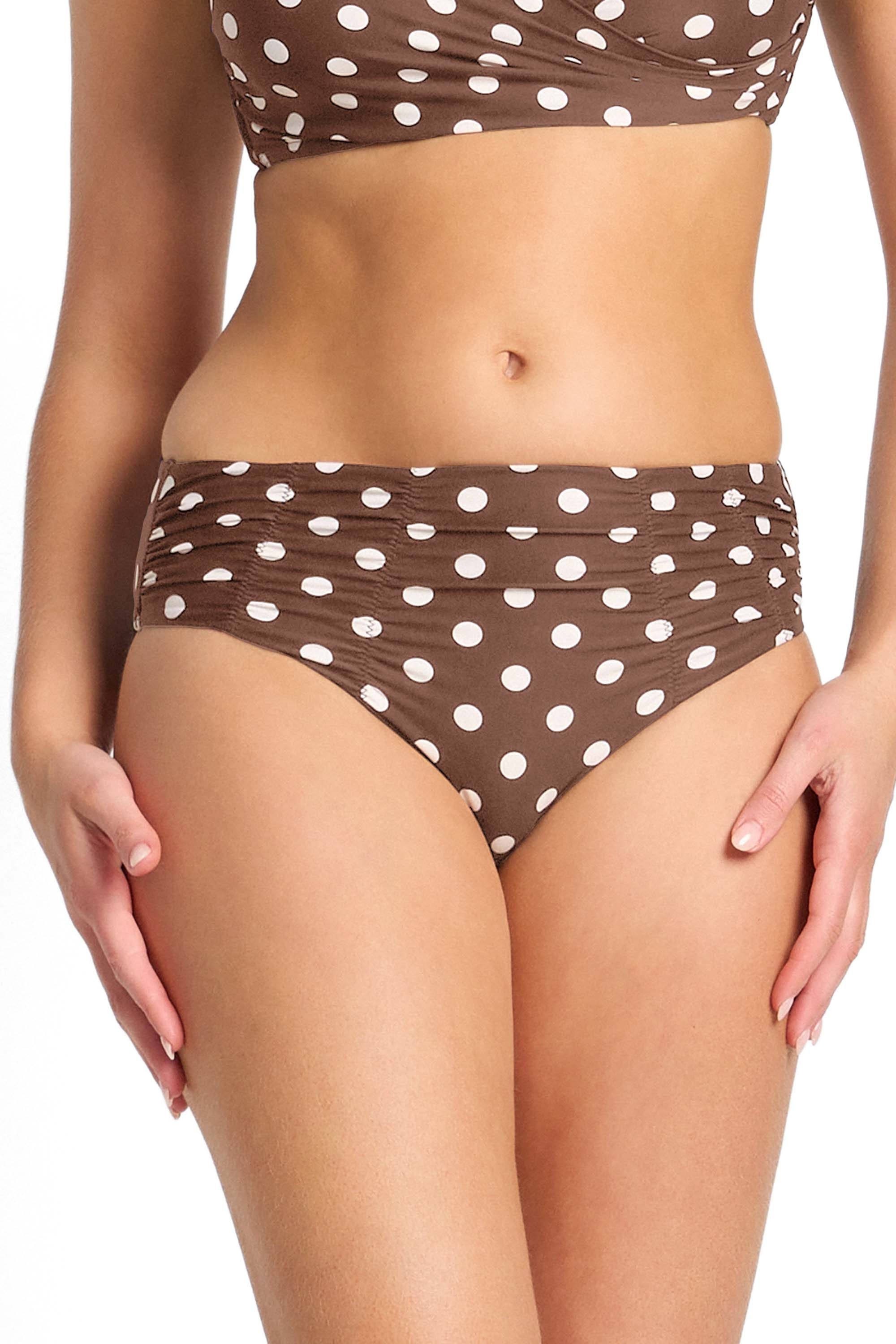 Seoul Ruched Mid Rise Pant-Mocha