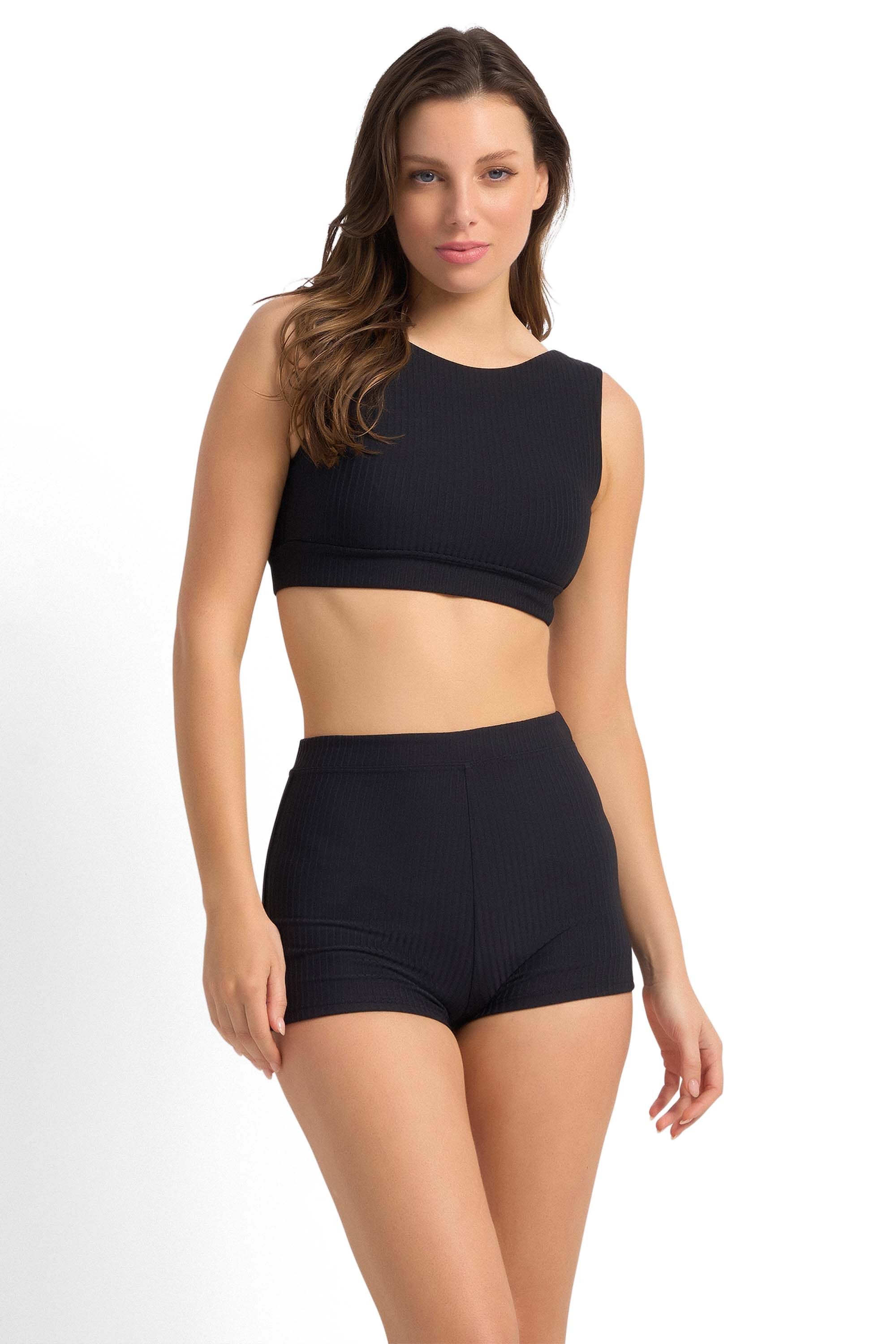 Reset High Waist Boyleg Pant-Black