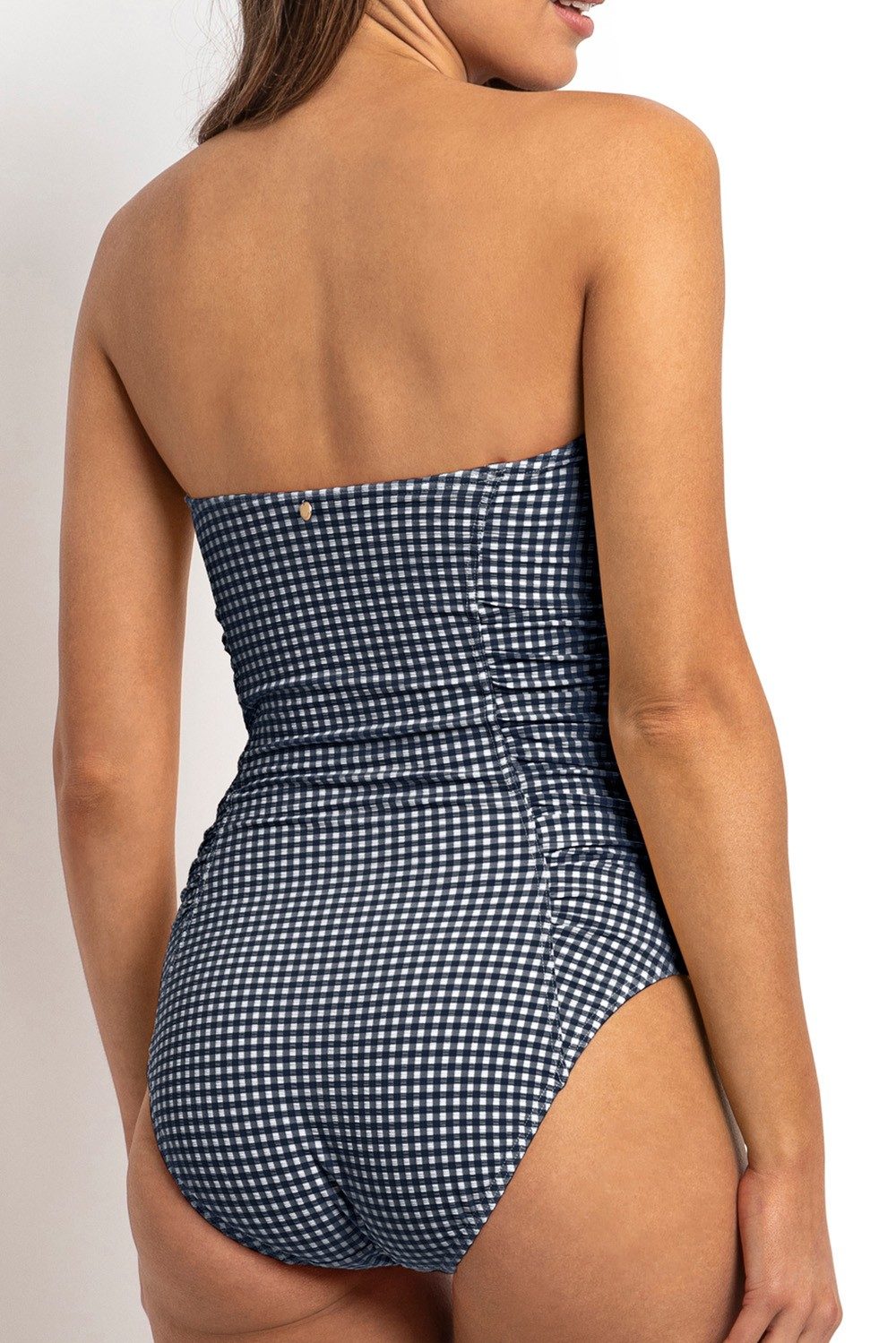 Gidget Ruched Bandeau One Piece-Ink