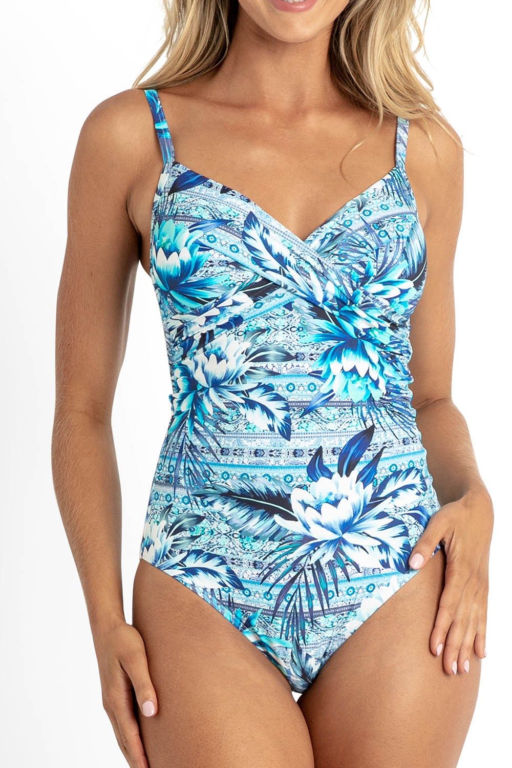 Cayman Twist Front One Piece-Blue