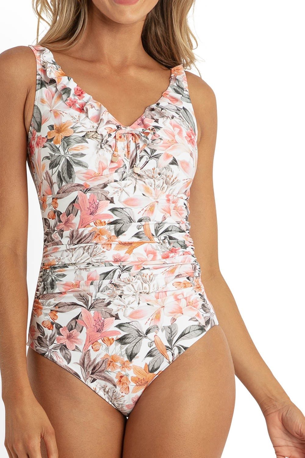 Rome E-F Frill One Piece-White