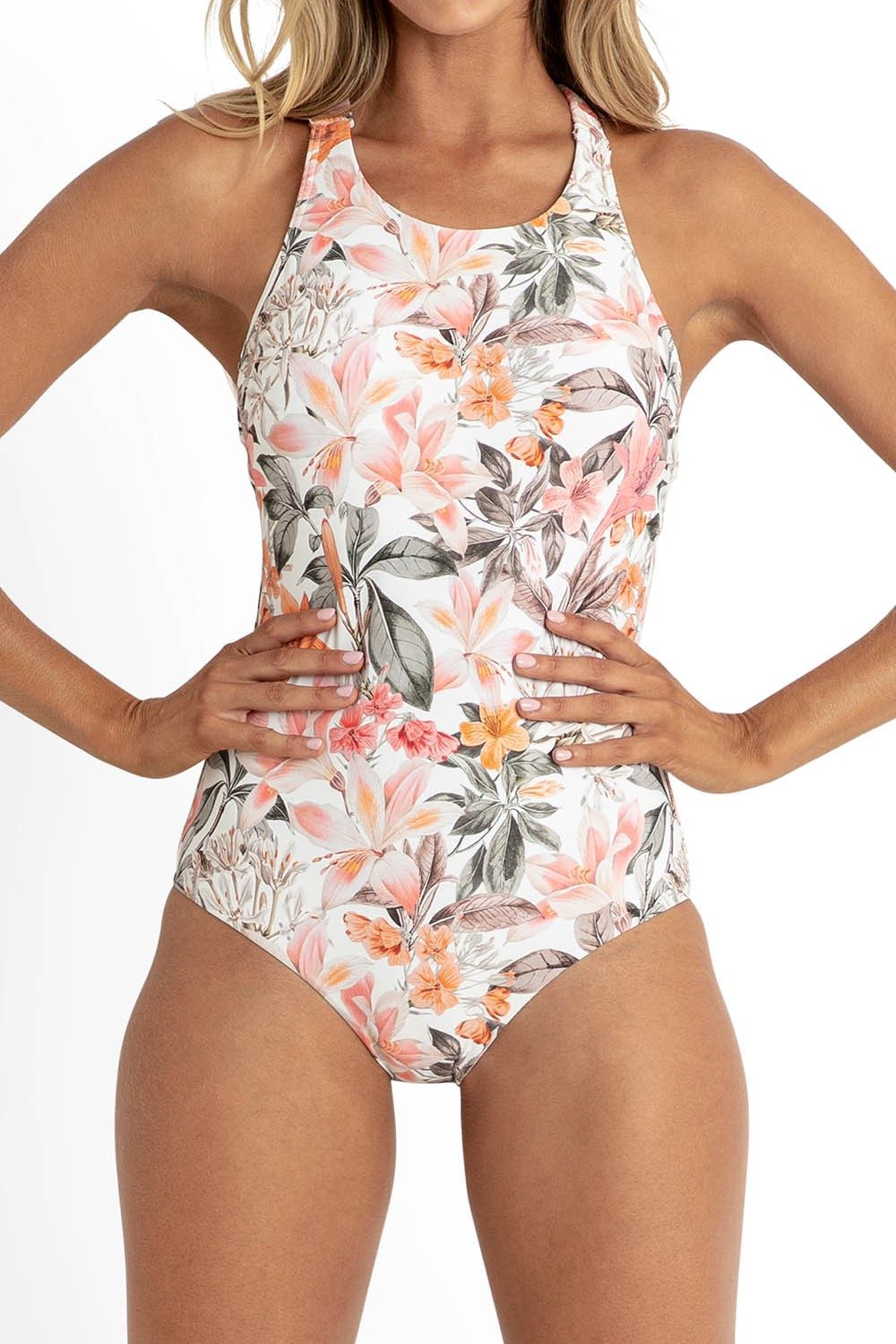 Rome Cross Back One Piece-White