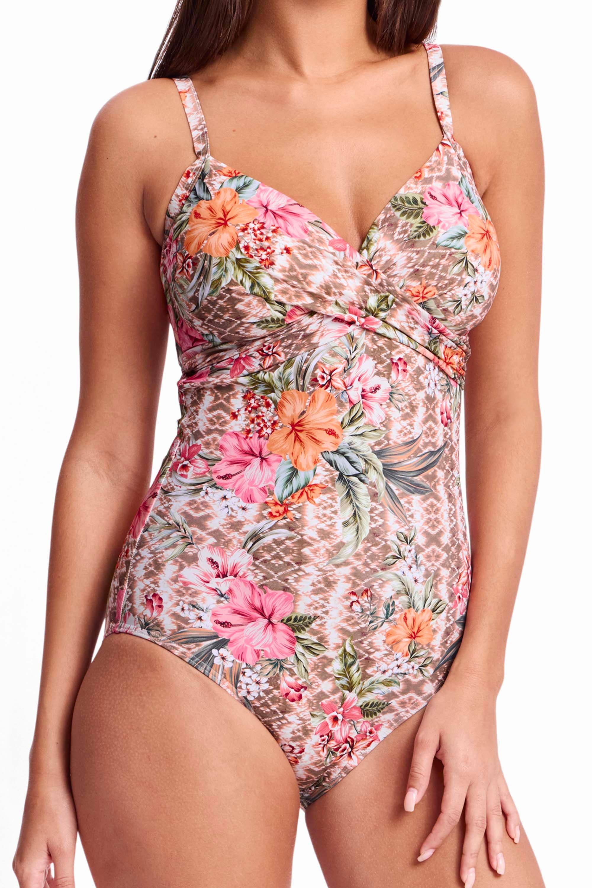 Mai Tai Twist Front One Piece-Mocha