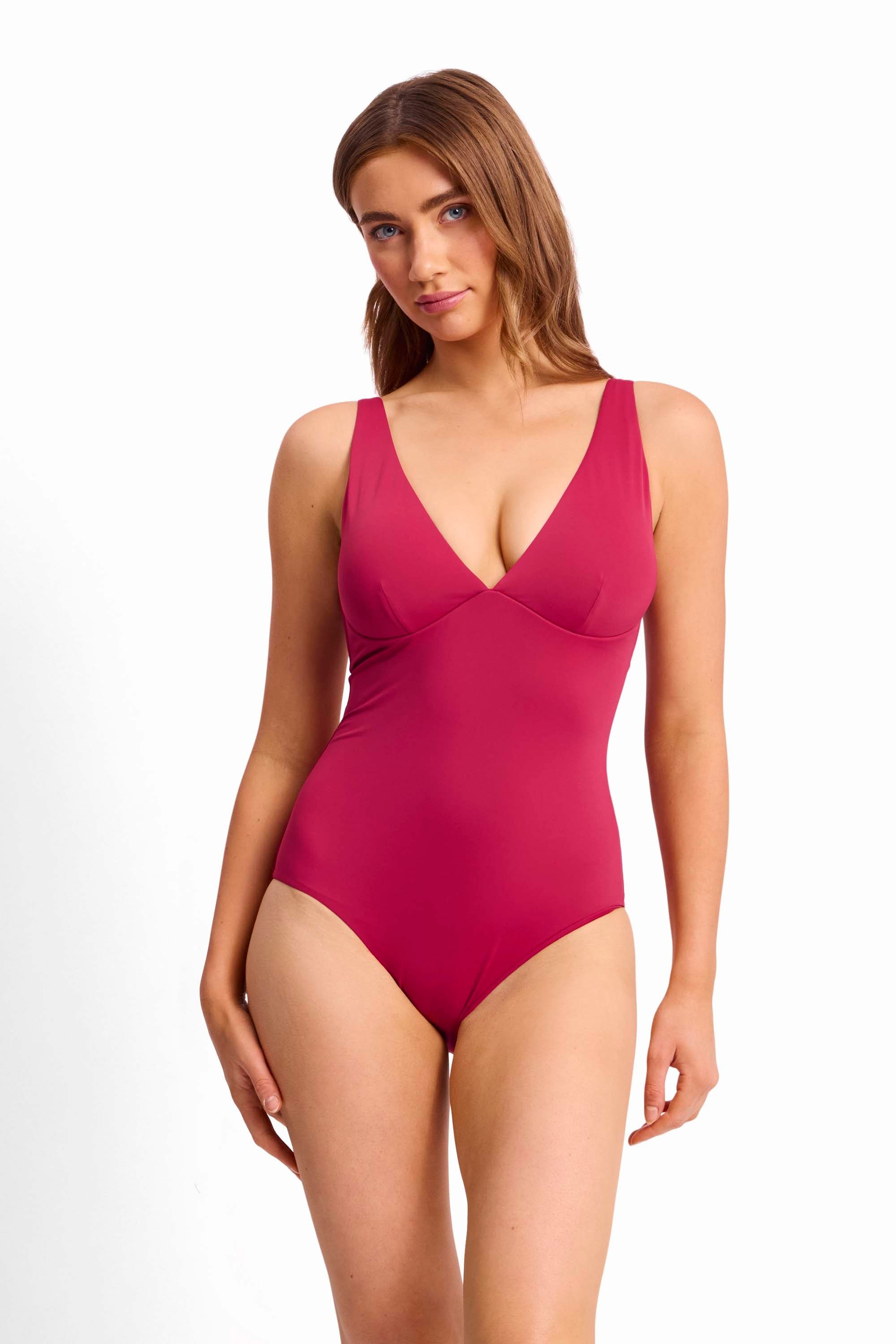 Basix DD-E Underwire Tri One Piece-Sangria