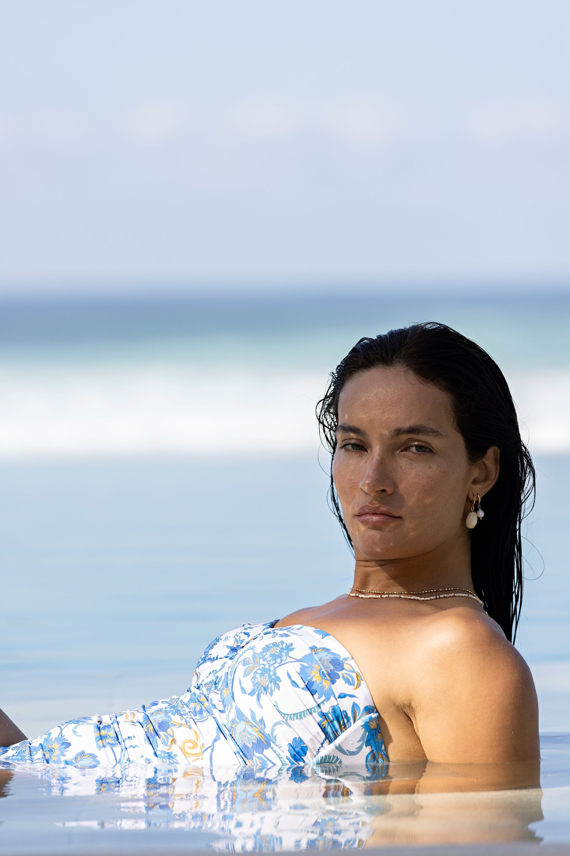 Sicily D-DD Ruched Wrap Bandeau One Piece-White