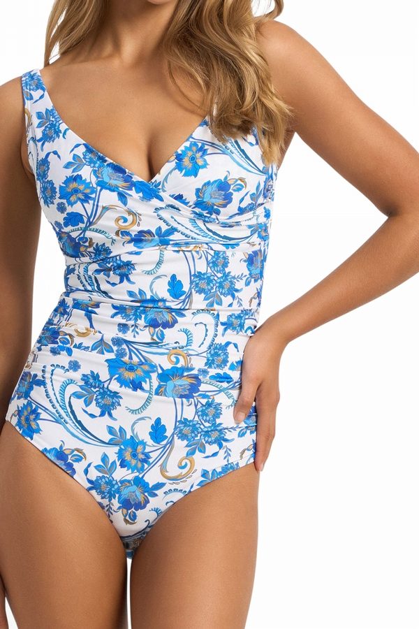 Sicily DD-E Twist Ruched One Piece White