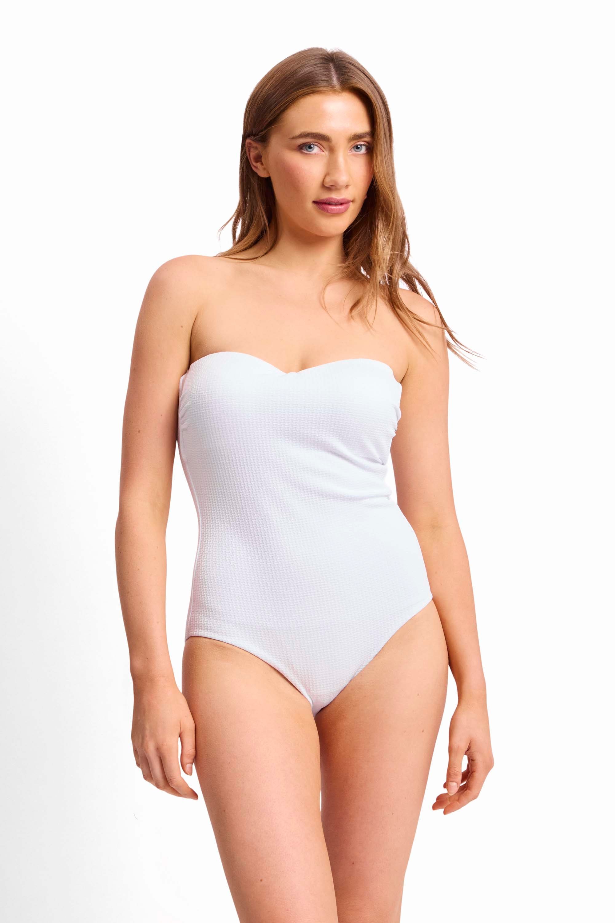 Pisces Bandeau One Piece-White