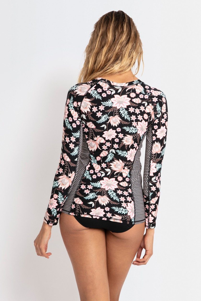 Juniper Long Sleeve Rash Vest-Black