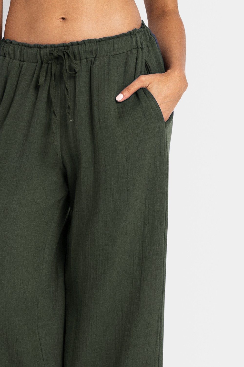 Capri Flare Pant-Army