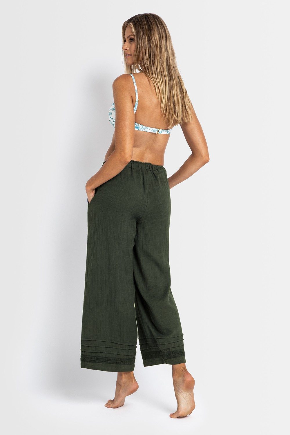 Capri Flare Pant-Army