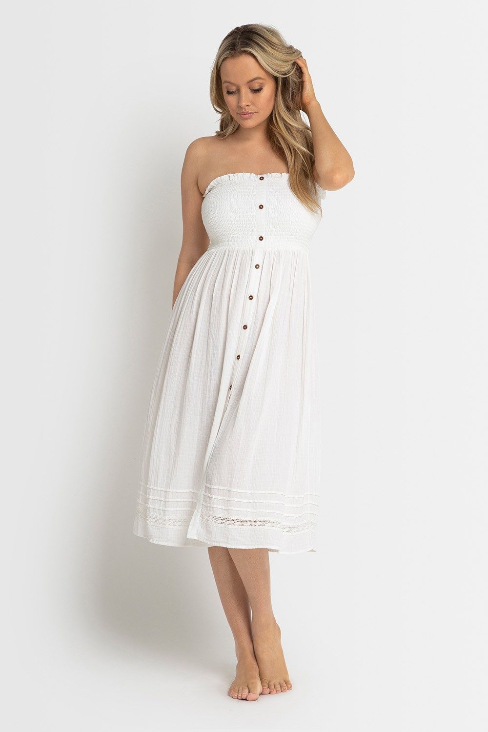 Capri Midi Skirt Dress-White