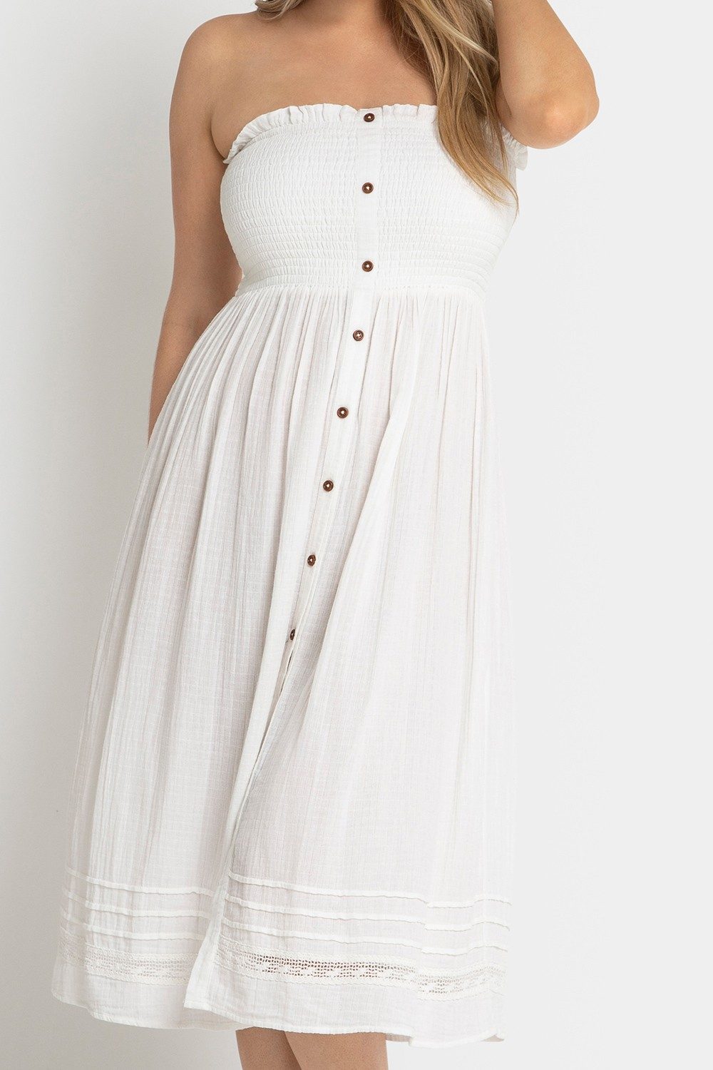 Capri Midi Skirt Dress-White
