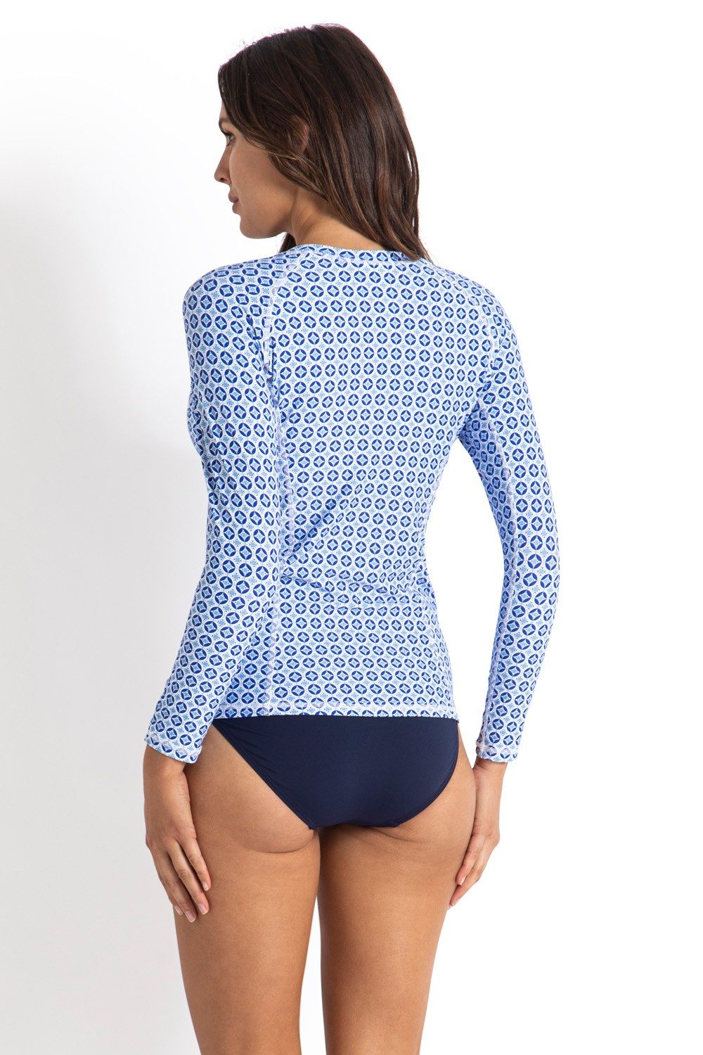 Geo Long Sleeve Rashie-Blue