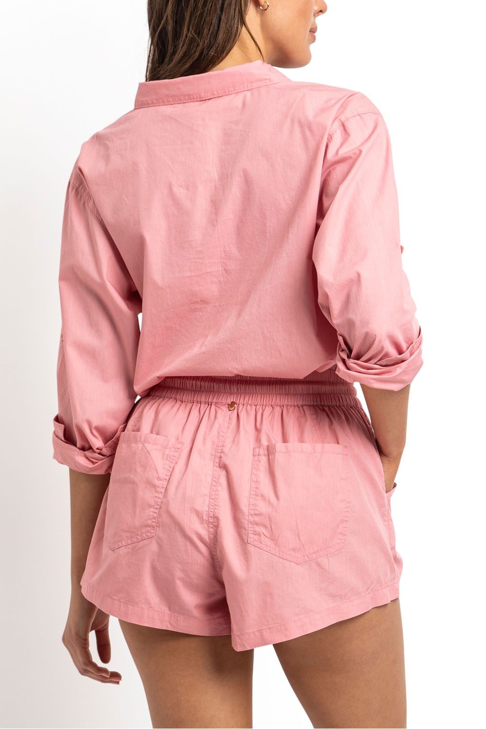 Vacay Oversized Slouch Shirt-Flamingo