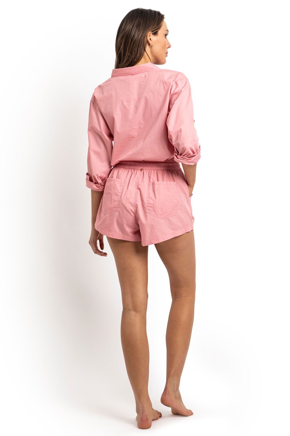 Vacay Oversized Slouch Shirt-Flamingo