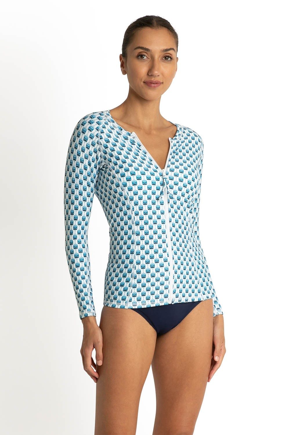 Crete Long Sleeve Rashie-Blue