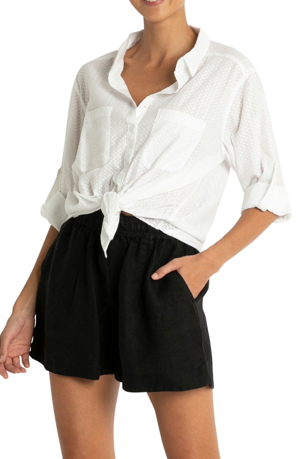 Coachella Oversized Slouch Shirt-White